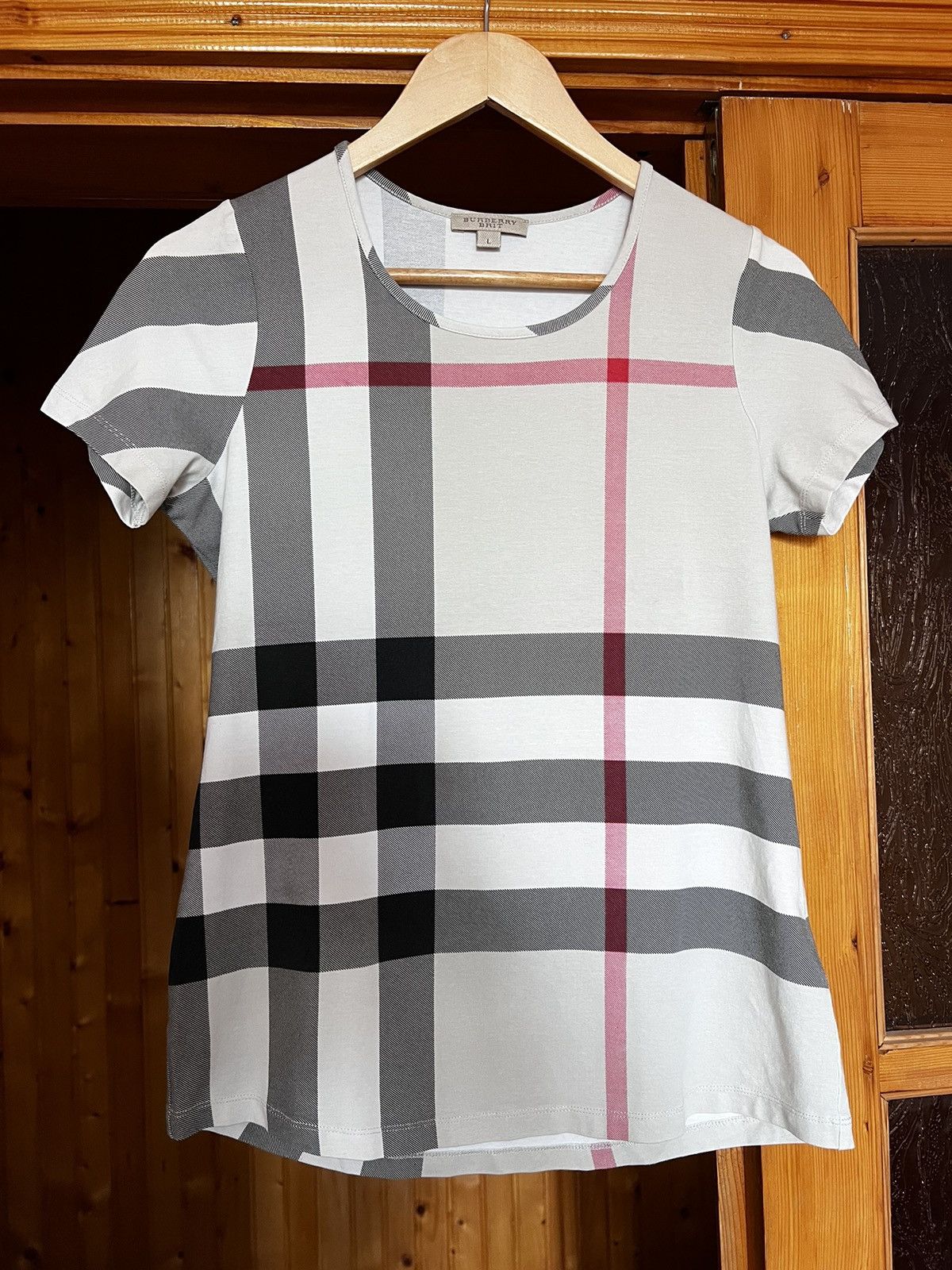 Burberry × Burberry Prorsum Burberry Brit Nova Check t-shirt luxury authentic Size L / US 10 / IT 46 - 9 Thumbnail
