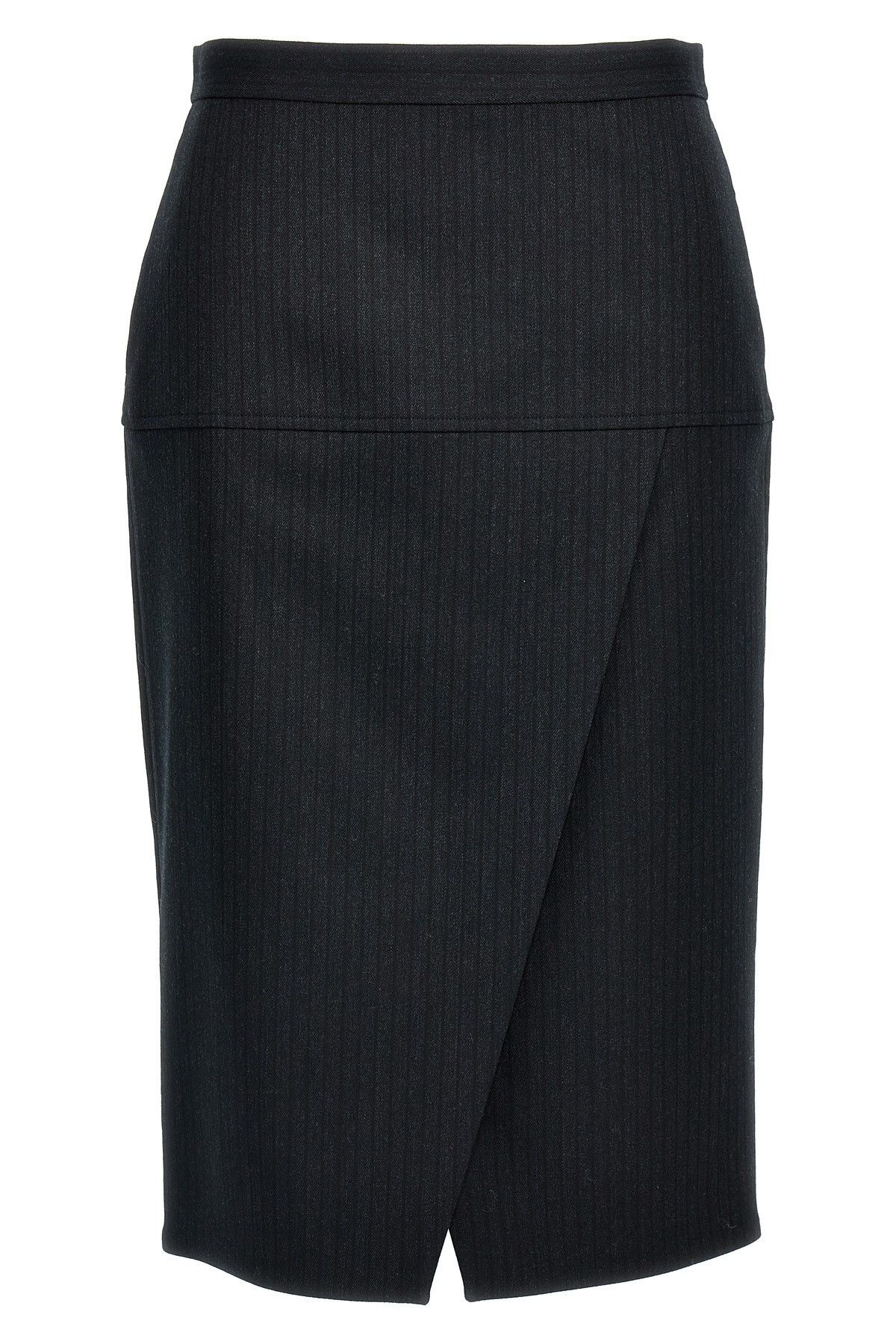 Fendi Pinstriped wool skirt Size 28" / US 6 / IT 42 - 1 Thumbnail