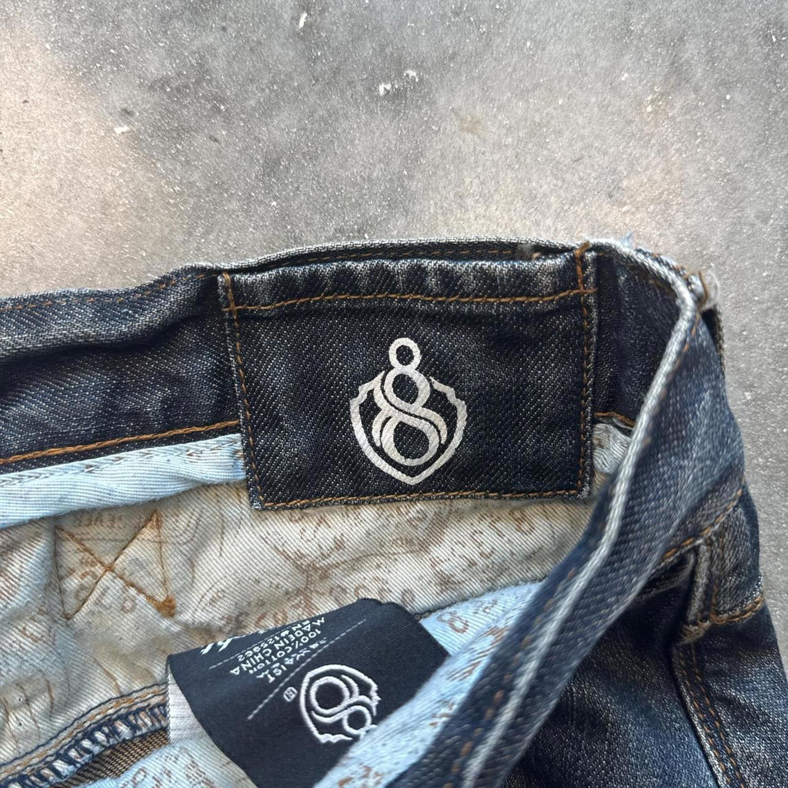 Eighty Eight Eight 732 Vintage 90's Cargo Denim Jeans & Multiple Pockets Size US 34 / EU 50 - 7 Thumbnail