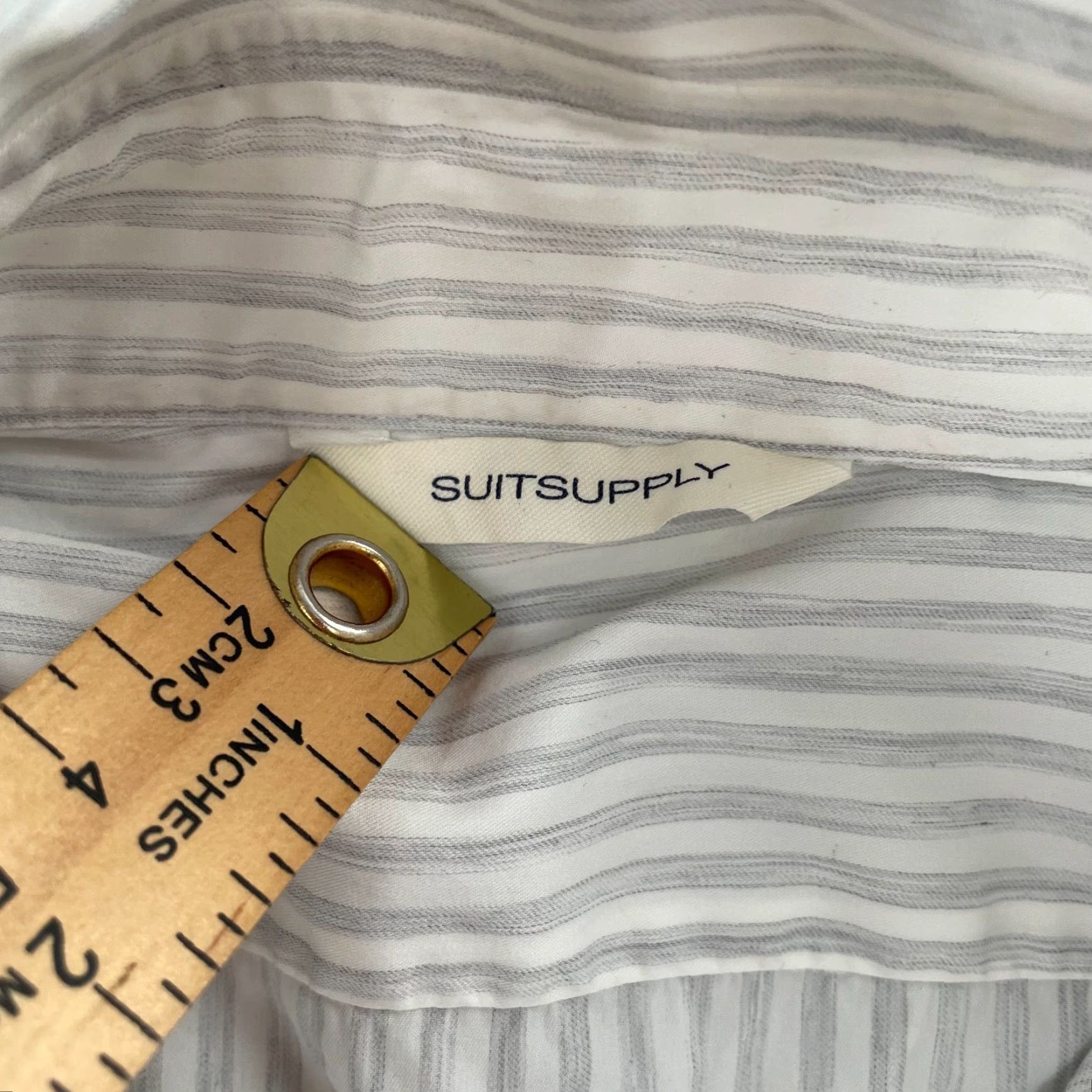 Suitsupply Vintage Suitsupply Shirt Men's Large White Gray Button-Up Long Sleeve Cotton Classic City 90s Size US L / EU 52-54 / 3 - 5 Thumbnail