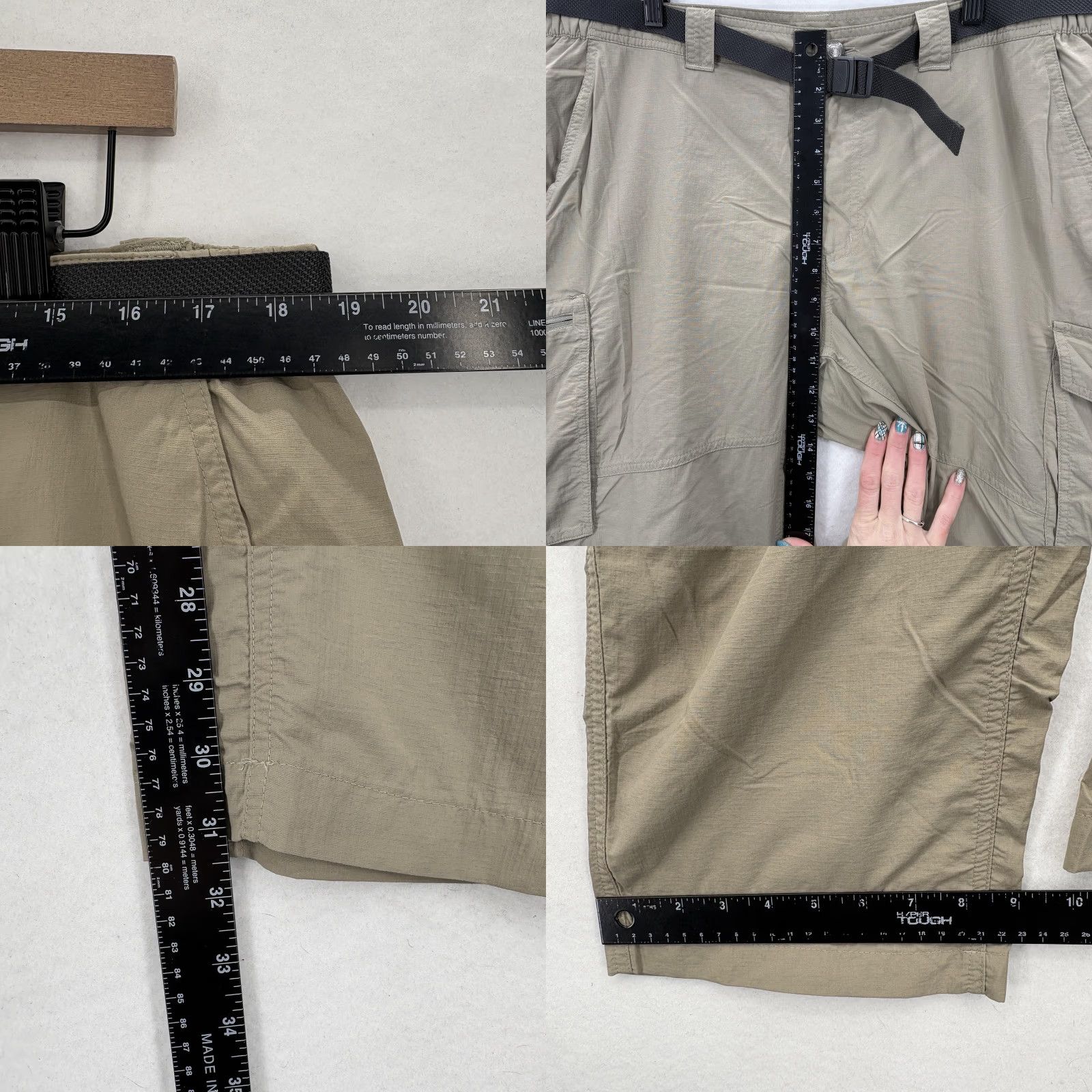 Vintage Columbia Omni-Shade Cargo Pants Mens 38x32 Beige Convertible Hiking Nylon Belt Size US 38 / EU 54 - 8 Thumbnail