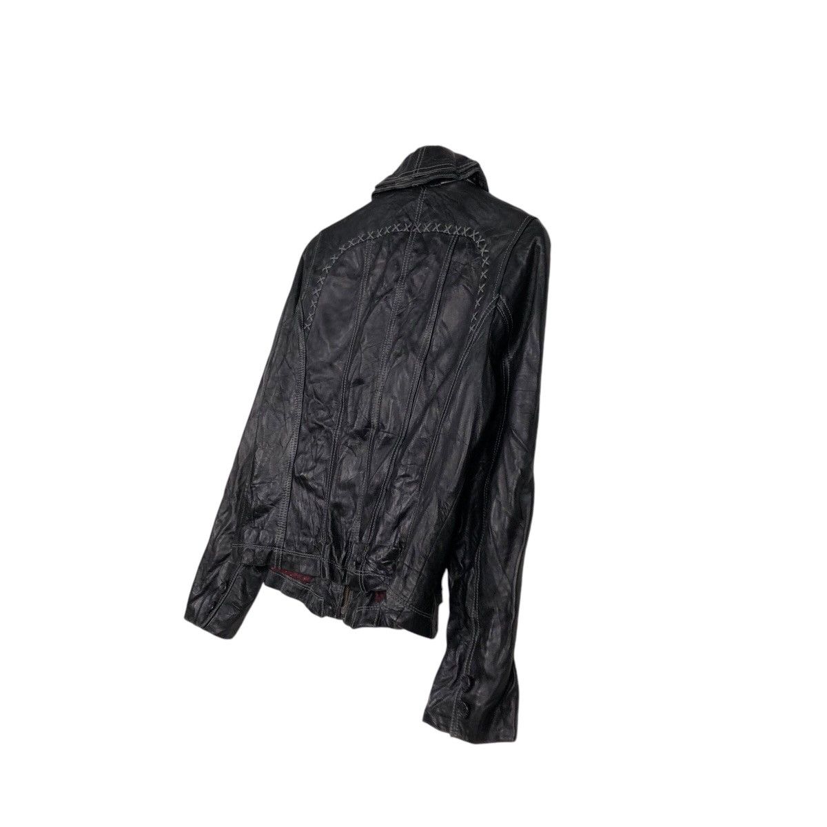 Japanese Brand Cropped Biker Leather Jacket Nouvo Nouvo Issey Miyake Size US S / EU 44-46 / 1 - 10 Thumbnail