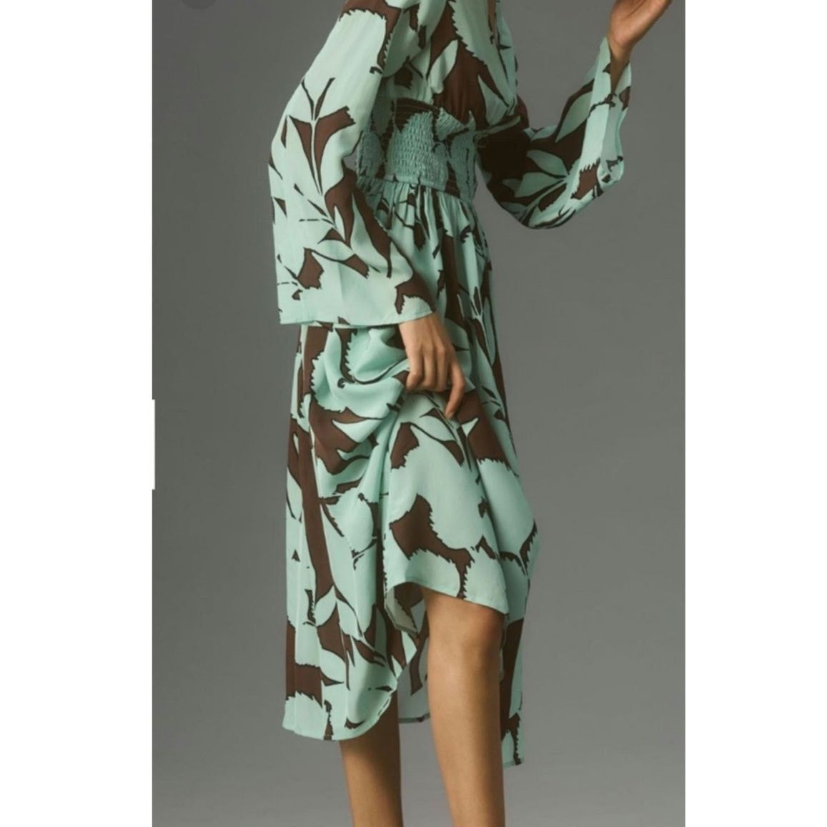 Anthropologie New DHRUV KAPOOR Long Sleeve V-Neck Maxi Dress $248 MEDIUM Size M / US 6-8 / IT 42-44 - 3 Thumbnail