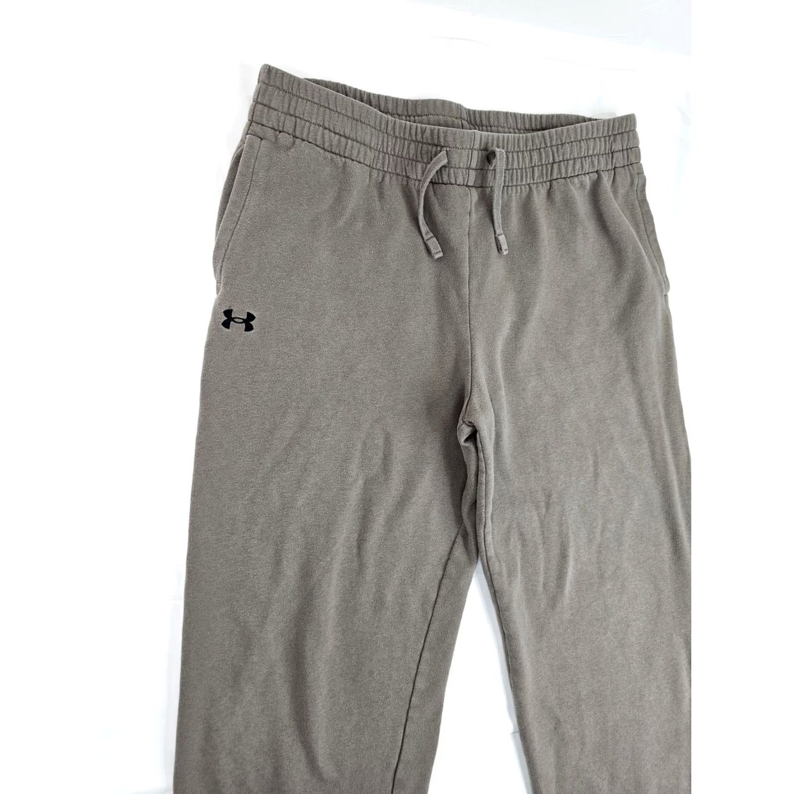 Under Armour Under Armour Hustle Fleece Pants Men XL Olive Gray Straight Leg Pockets Elastic Waist Drawstring Size US 36 / EU 52 - 2 Thumbnail