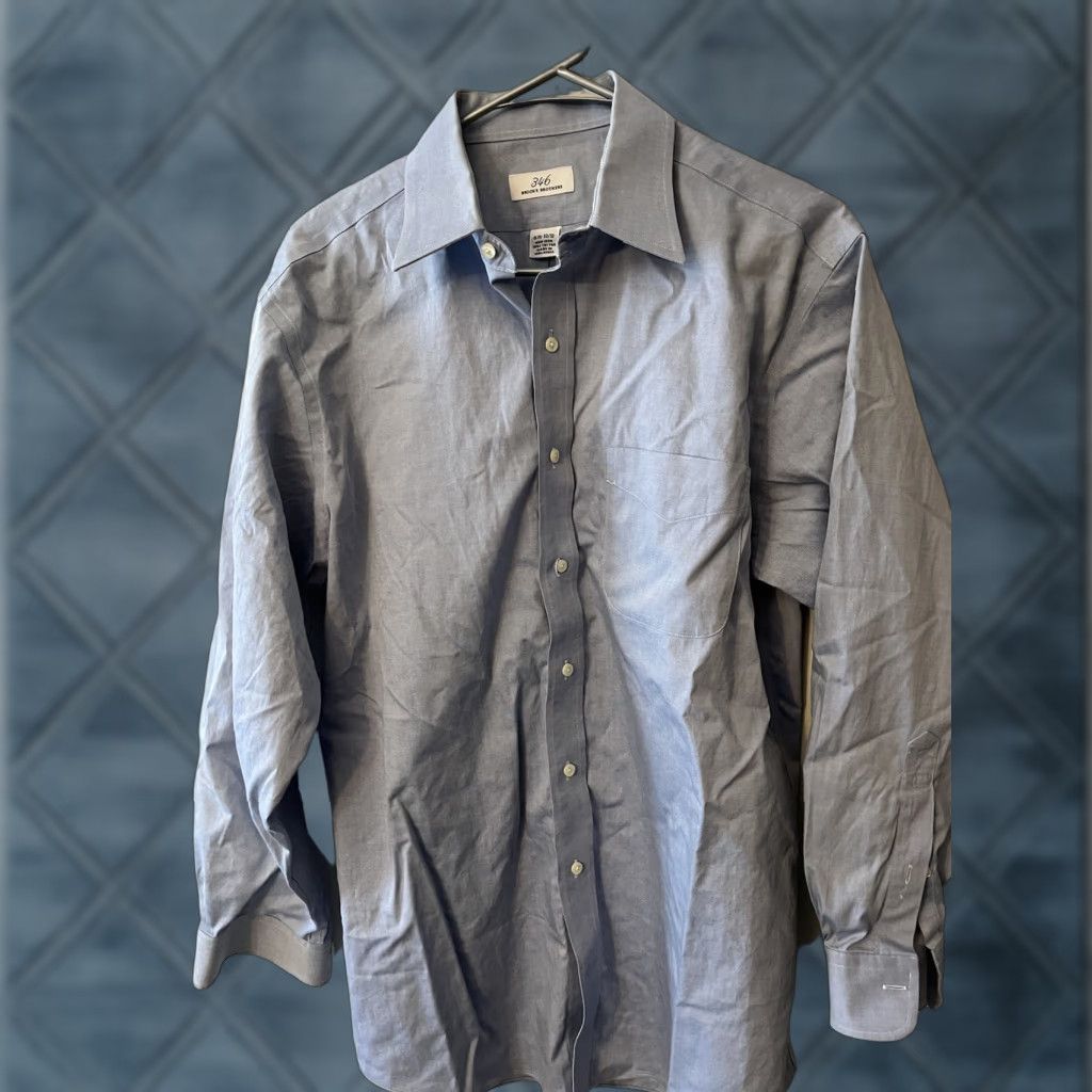 Brooks Brothers VINTAGE Brooks Brothers 346 Dress Shirt Mens 15.5 Blue White Non-Iron Button-Down Collar Reg Cuff Classic Size 42R - 1 Thumbnail