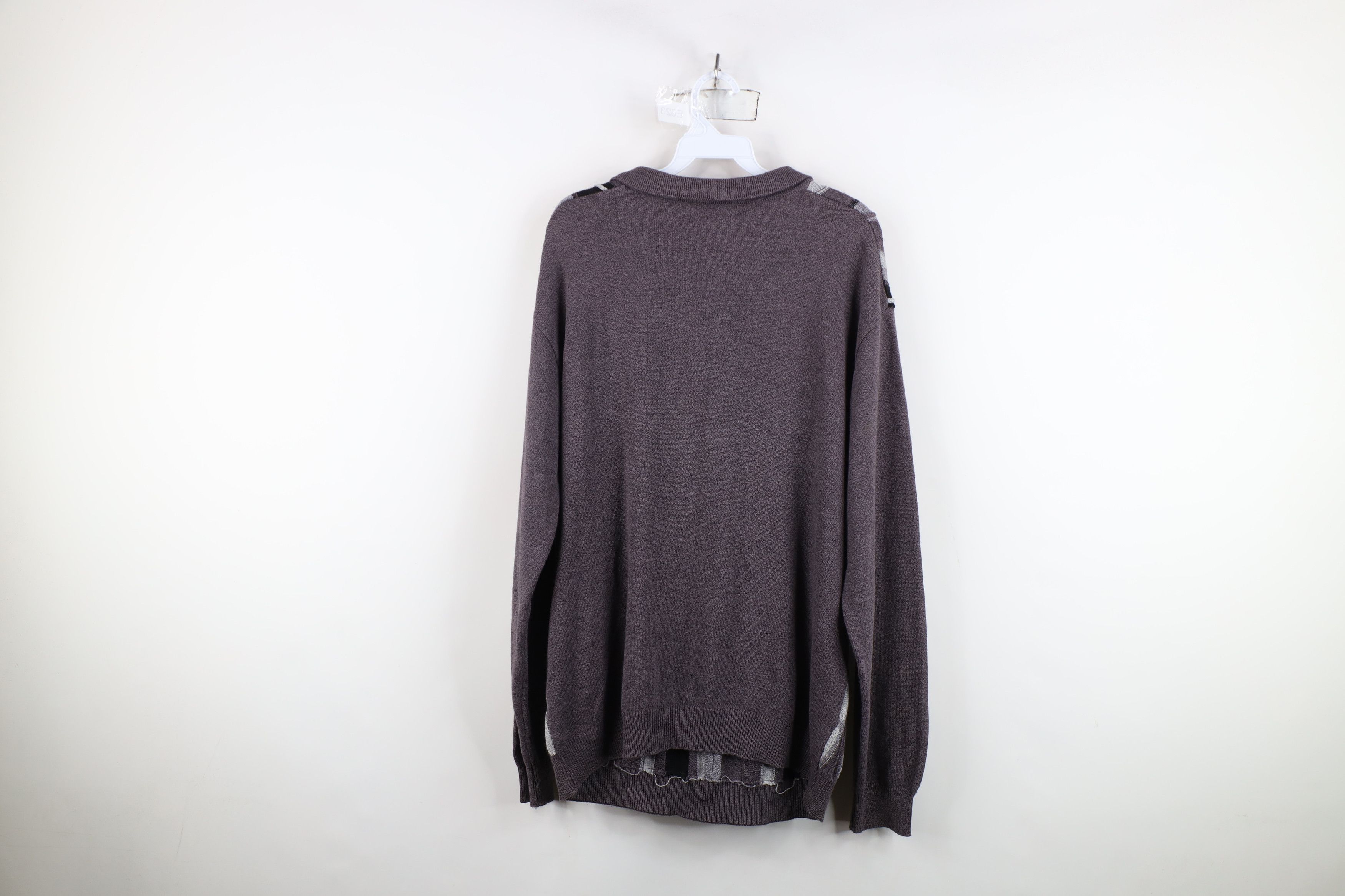 Vintage Vintage 90s Coogi Style Knit Collared Half Zip Sweater Size US XXL / EU 58 / 5 - 10 Thumbnail