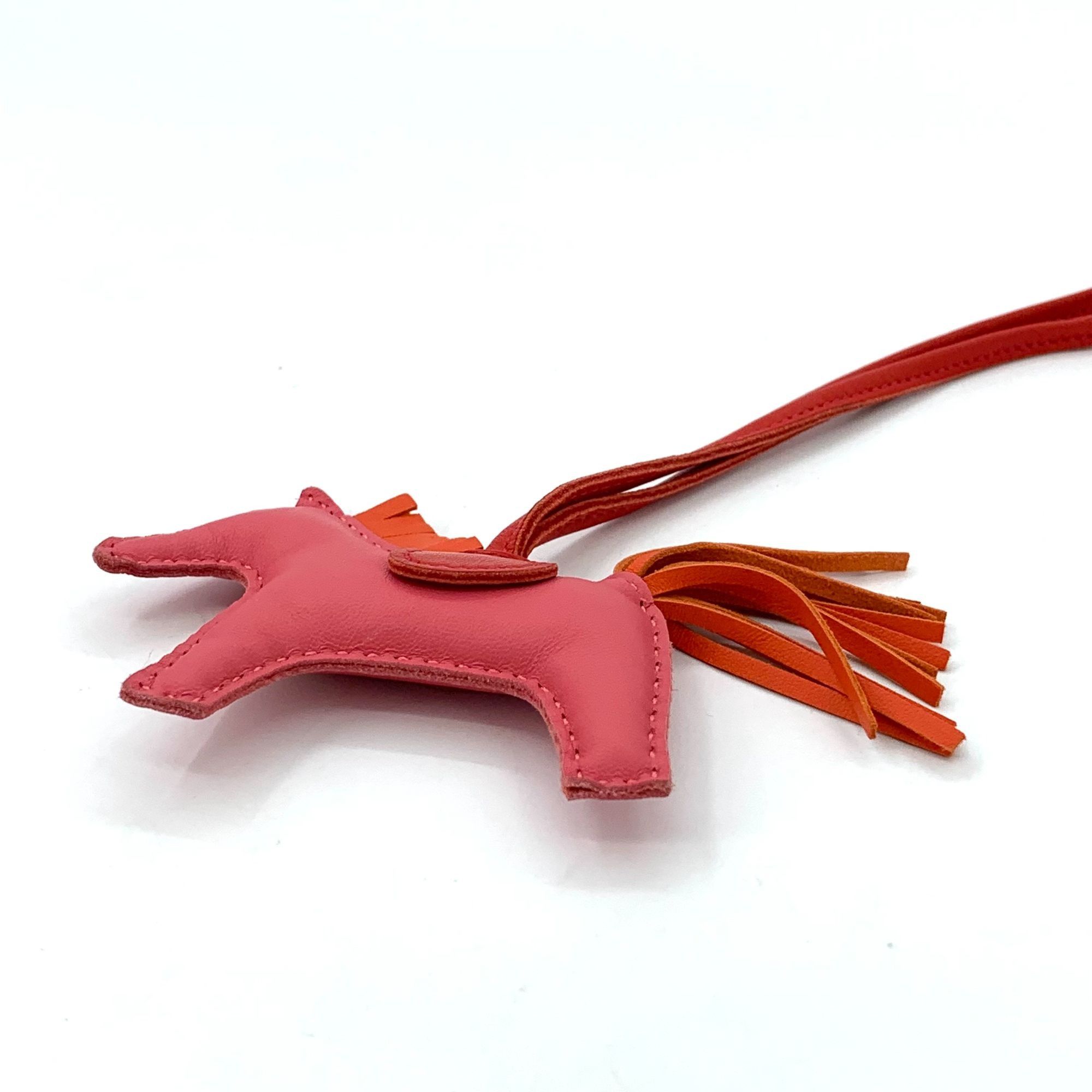 Hermes Hermès Rodeo MM Horse Bag Charm In Rose Azalée & Orange Swif Size ONE SIZE - 5 Thumbnail