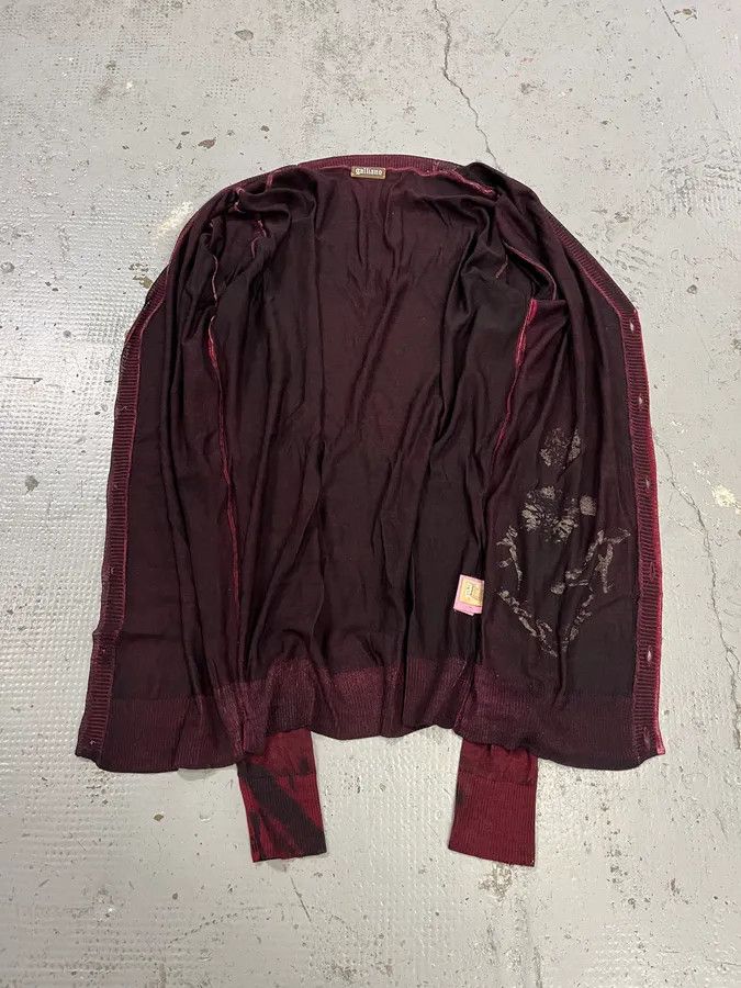 John Galliano John Galliano Floral Wool Bordeaux Cardigan Size M / US 6-8 / IT 42-44 - 9 Thumbnail