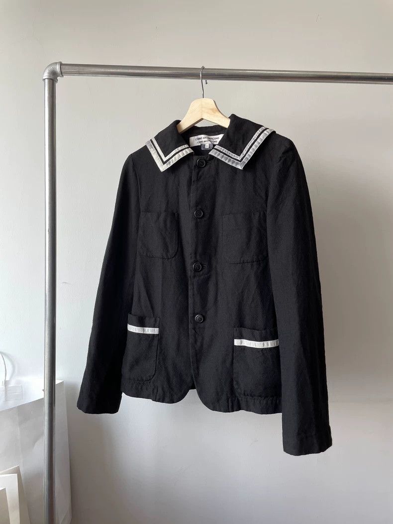 Comme des Garcons Comme Des Garcons Navy Collar Jacket Size S / US 4 / IT 40 - 1 Thumbnail