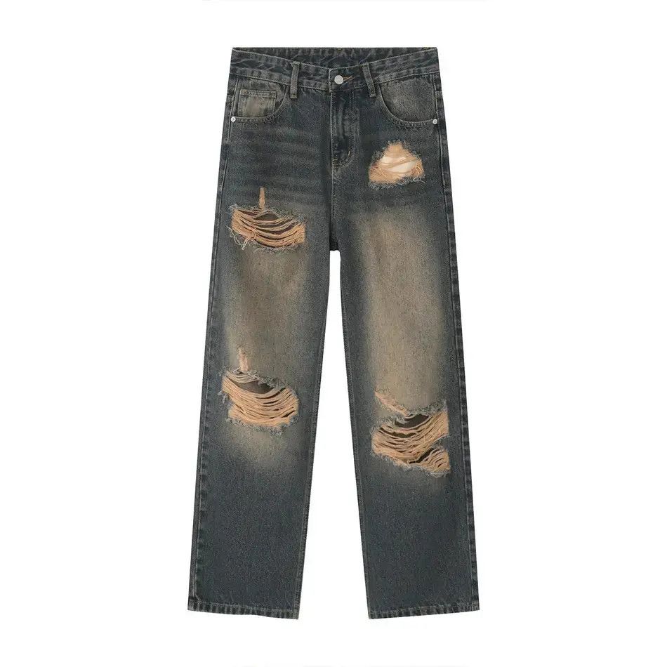 Japanese Brand Retro straight leg hip-hop ripped jeans Size US 32 / EU 48 - 6 Thumbnail
