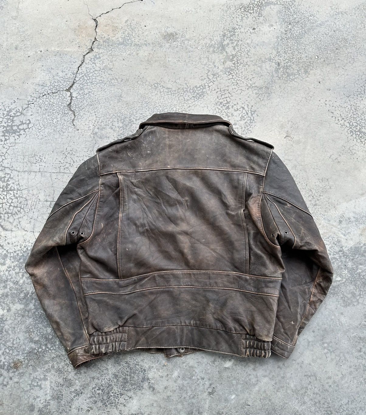 Vintage 🪖Vintage 80’s A2 Aviator Military Brown Leather Jacket Size US S / EU 44-46 / 1 - 6 Thumbnail