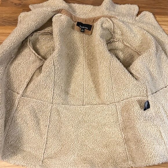 Jones New York Vintage 90s Tan Faux Suede Sherpa Penny Lane Toggle Coat Size L / US 10 / IT 46 - 6 Thumbnail