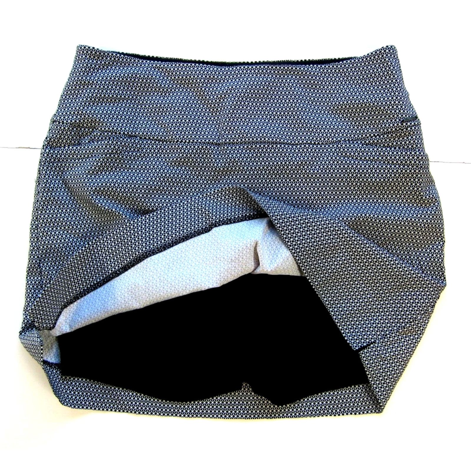 Vintage S.C. & CO. Black White Geometric Stretch Built In Shorts Pocket Skort Skirt XL Size 40" / US 18 - 6 Thumbnail