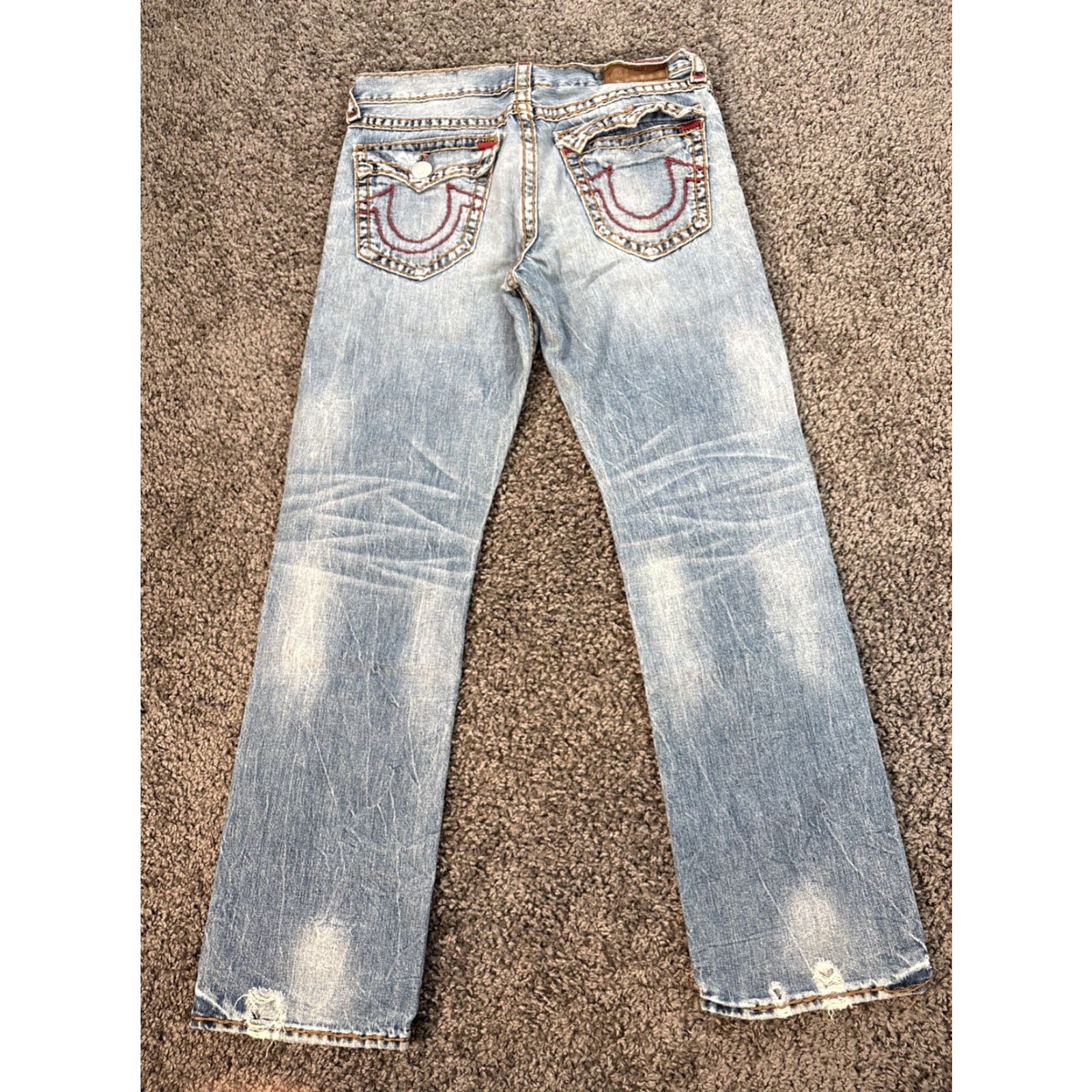 True Religion VINTAGE True Religion Jeans Ricky Straight 34x33 Men Blue Denim 5-Pocket USA Logo Distressed Size US 34 / EU 50 - 7 Thumbnail