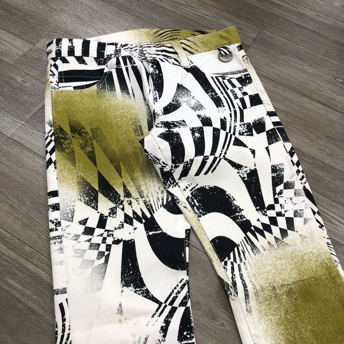 If Six Was Nine 2000s Okiraku Japan Graphics Printed Jeans Size US 28 / EU 44 - 3 Thumbnail