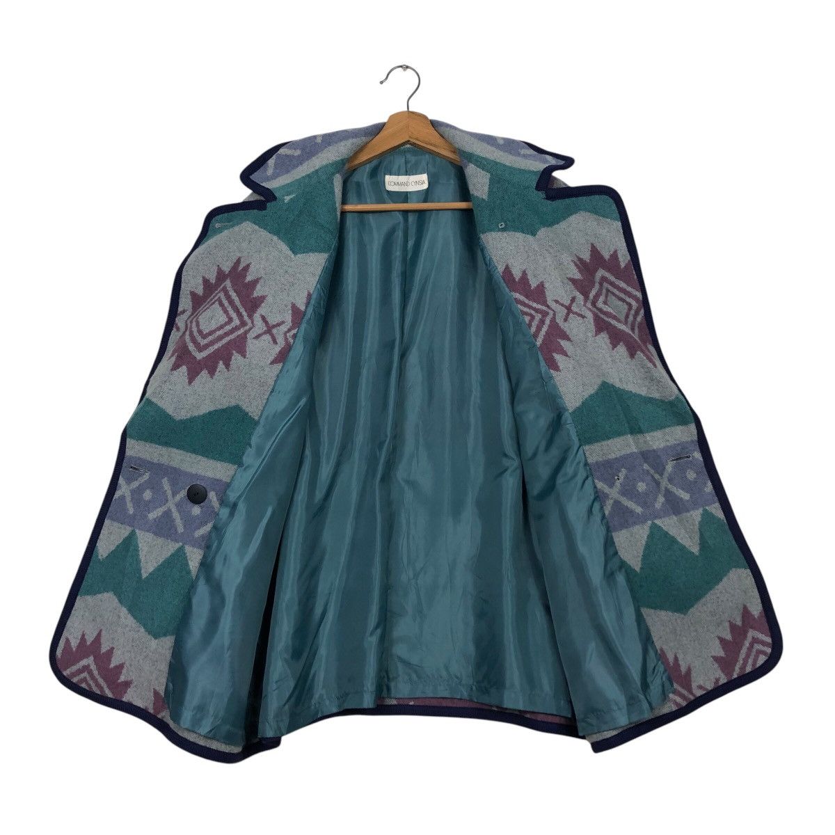 Japanese Brand × Vintage 📌Vintage Wool Button Jacket Navajo Design Command Cynsia Size US M / EU 48-50 / 2 - 13 Thumbnail