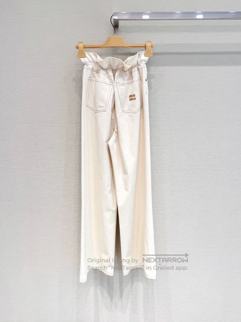 Miu Miu Miu Miu 26 Cream letter pocket bud jeans Size 26" / US 2 / IT 38 - 2 Thumbnail