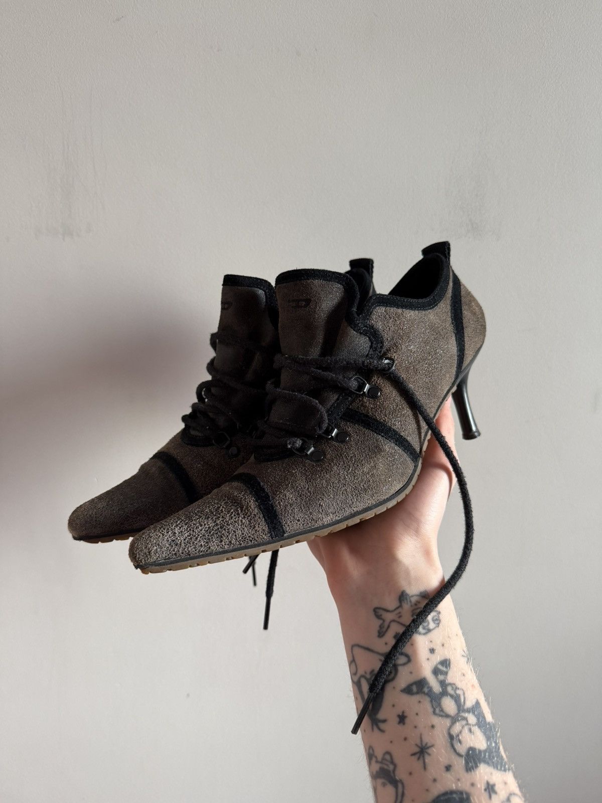 Diesel Diesel Heeled Hiking Boots Leather Size US 7.5 / IT 37.5 - 1 Thumbnail