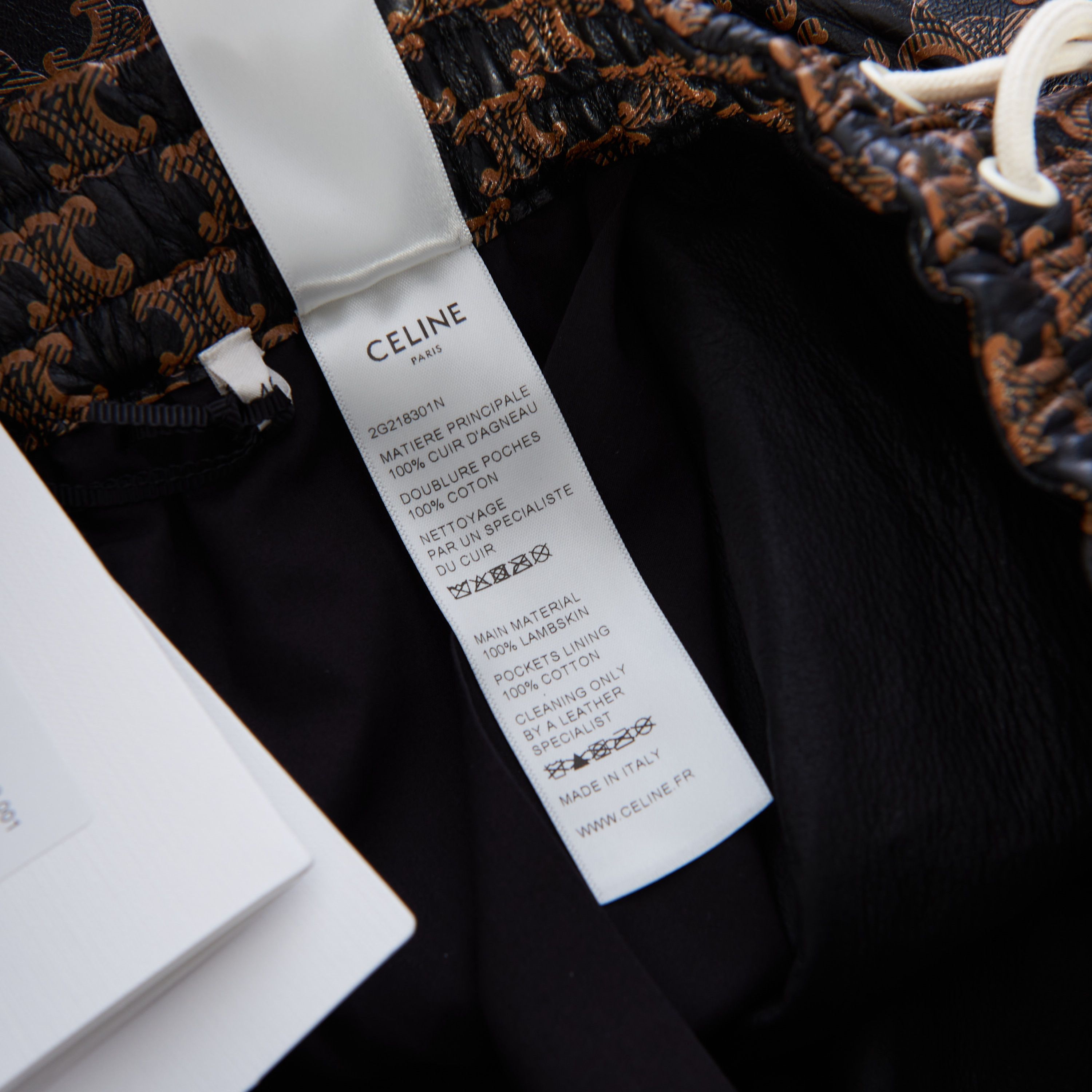 Celine Athletic Lambskin Leather Shorts With Monogram Print Size 27" / US 4 / IT 40 - 4 Thumbnail