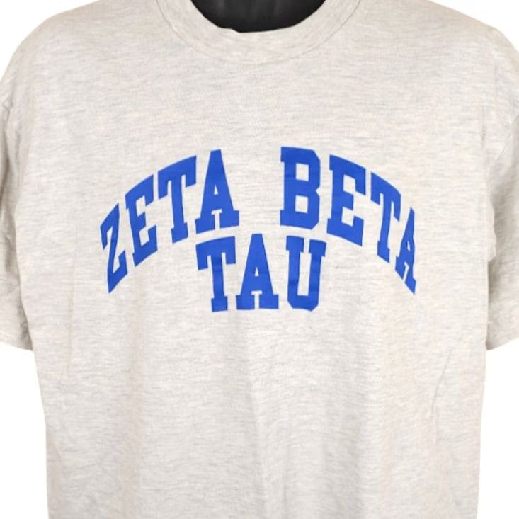 Vintage VINTAGE Zeta Beta Tau T Shirt Mens Size Large Gray 90s Jewish Fraternity MADE IN USA Size US L / EU 52-54 / 3 - 2 Thumbnail