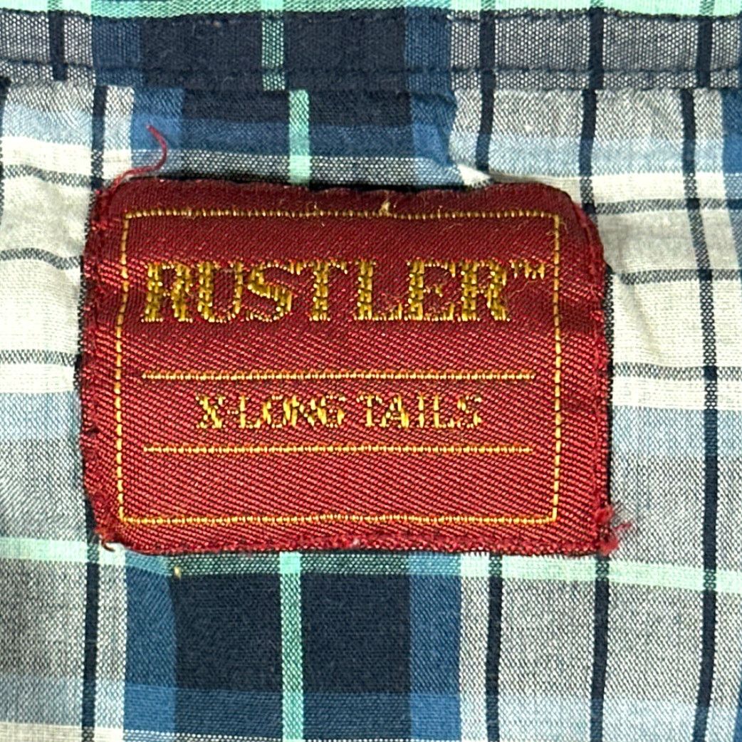 Vintage VINTAGE Rustler Western Shirt XL ADULT Blue Plaid Long Sleeve 90s Cowboy Snap Button-Up Size US XL / EU 56 / 4 - 4 Thumbnail