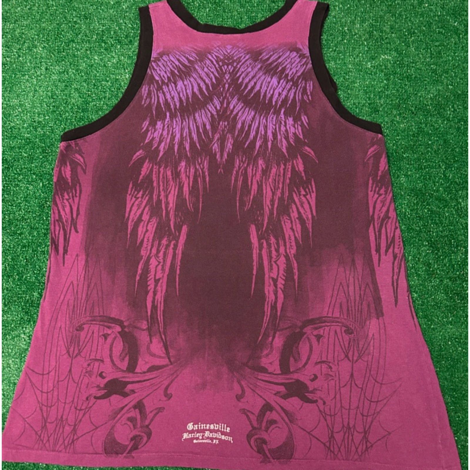 Harley Davidson VINTAGE Harley-Davidson Spiderweb Wings Tank Top Shirt XXL Purple Men T-Shirt 90s Y2K Grunge Biker Tattoo Spider Web Florida Size US XXL / EU 58 / 5 - 2 Thumbnail