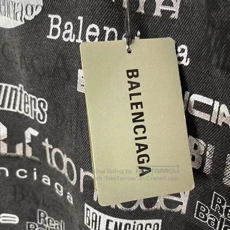 Balenciaga Balenciaga size S Trademark Printed Denim Pants Size US 27 - 7 Thumbnail