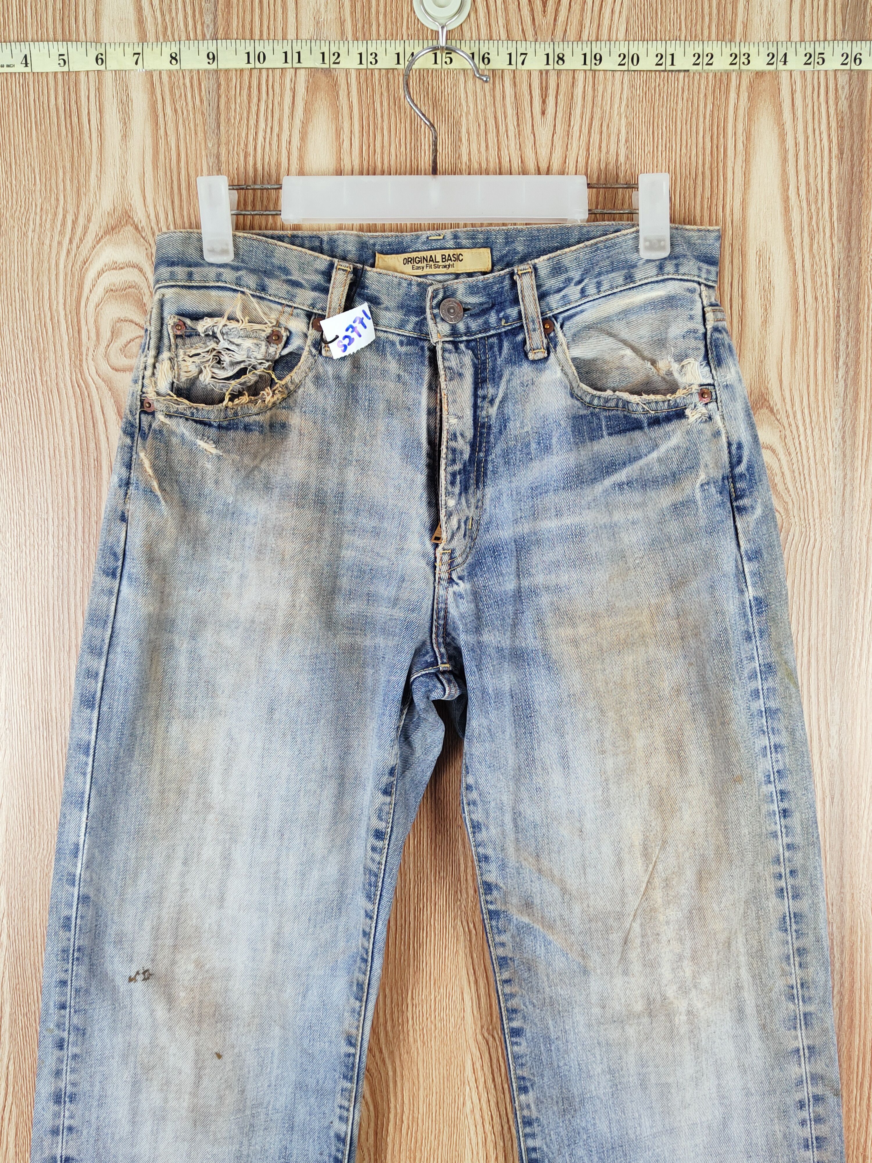 Japanese Brand Uniqlo Blue Faded Distressed Ripped Jeans #S2771 Size US 30 / EU 46 - 2 Thumbnail