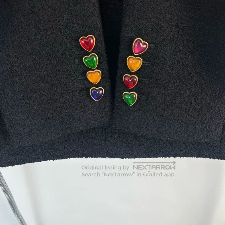 Saint Laurent Paris Saint Laurent Paris Black Velvet Jacket with Colored Heart Size XS / US 0-2 / IT 36-38 - 5 Thumbnail