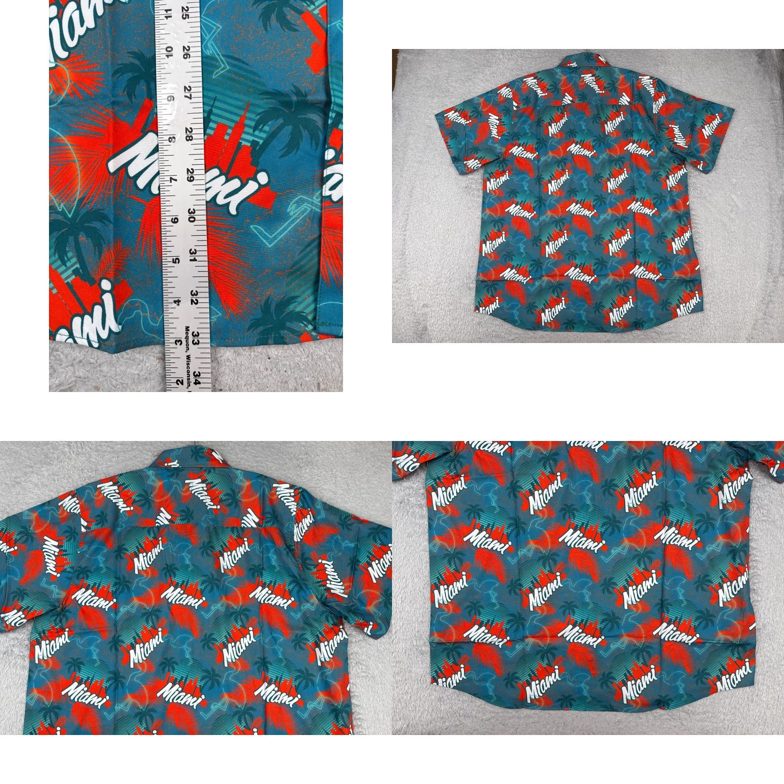 Vintage Dixxon Shirt Men 2XL XXL Red Blue Party Shirt The Vice Miami Flamingo Polyester Button-Up Floral Short Sleeve Hawaiian 90s Casual Mens Size US XXL / EU 58 / 5 - 9 Thumbnail