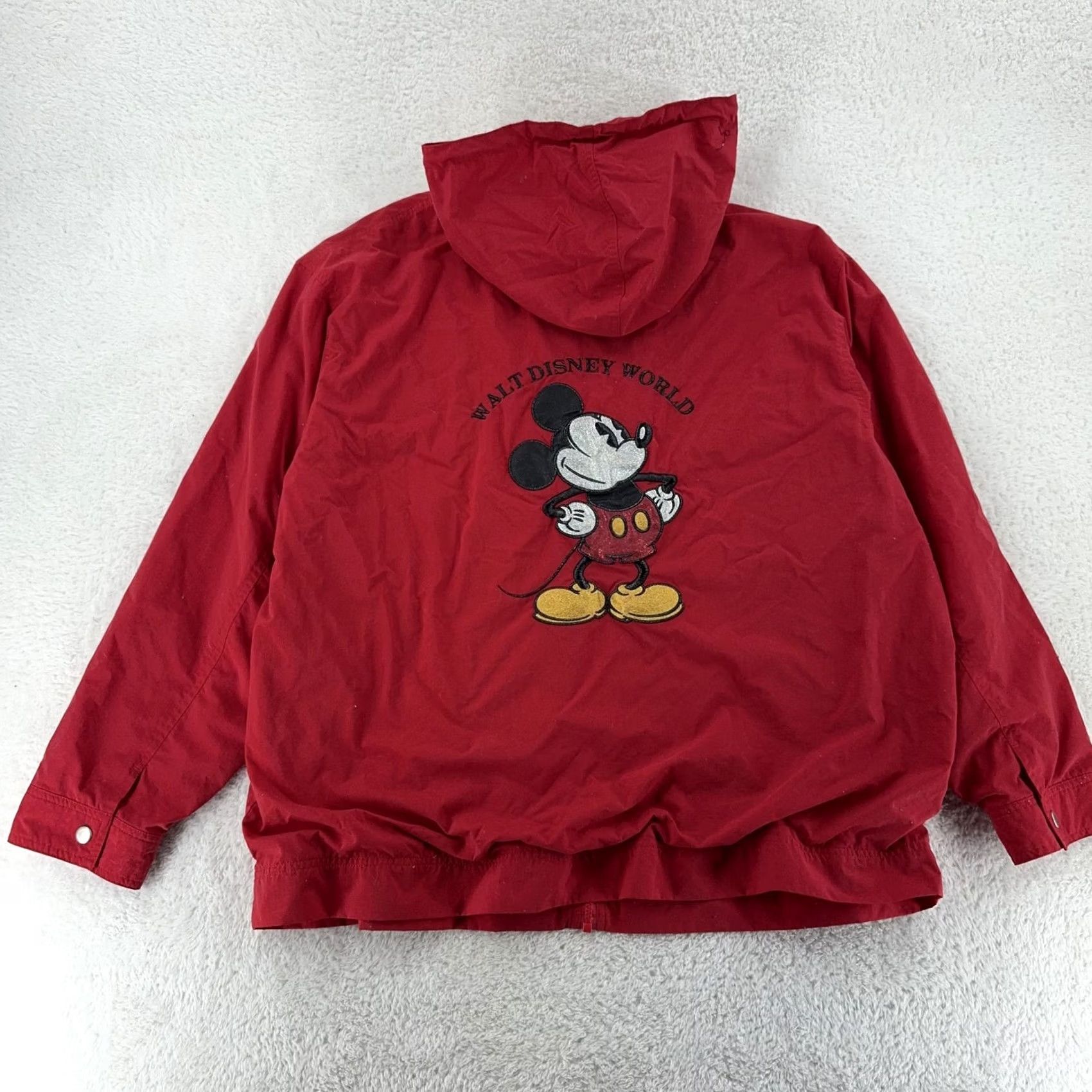 Disney VINTAGE Walt Disney World Mickey Mouse Jacket Mens 2XL Hooded Embroidered Red Size US XXL / EU 58 / 5 - 4 Thumbnail