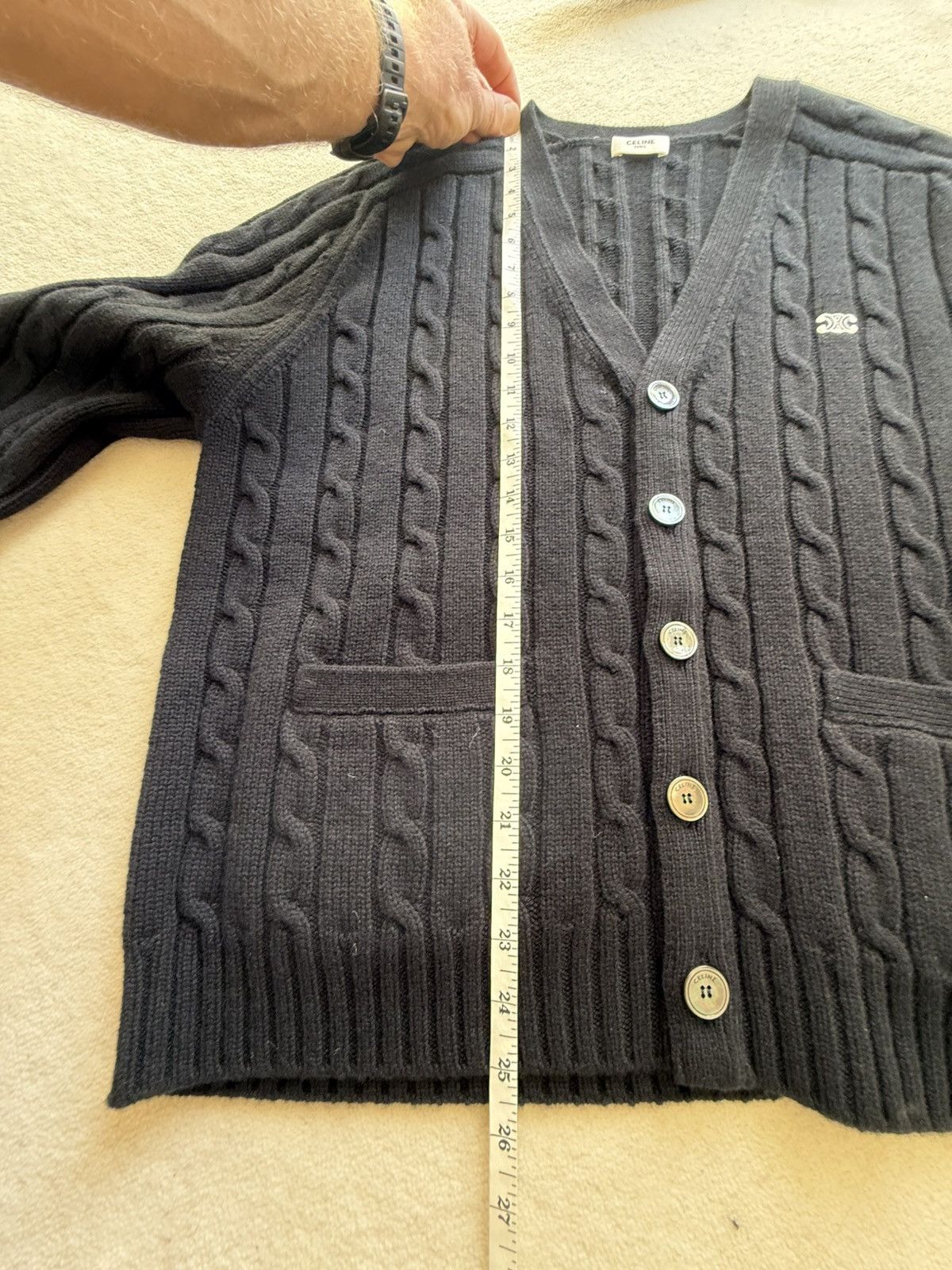 Celine $2.6k FW24 Celine logo triomphe cashmere cardigan Hedi XL Size US XL / EU 56 / 4 - 8 Thumbnail