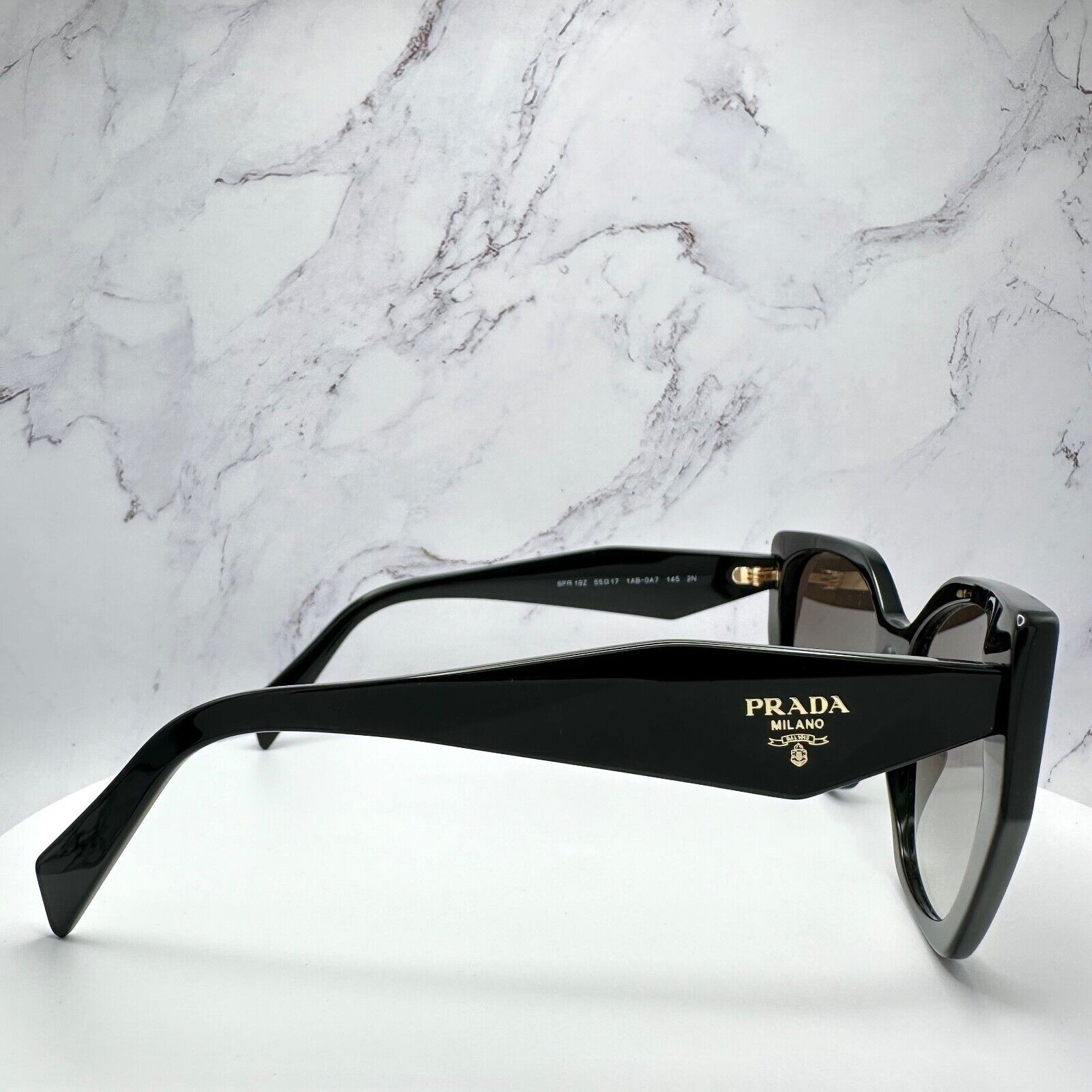 Prada PRADA Sunglasses Symbole Gold Logo Black Authentic Cat Eye Size ONE SIZE - 3 Thumbnail