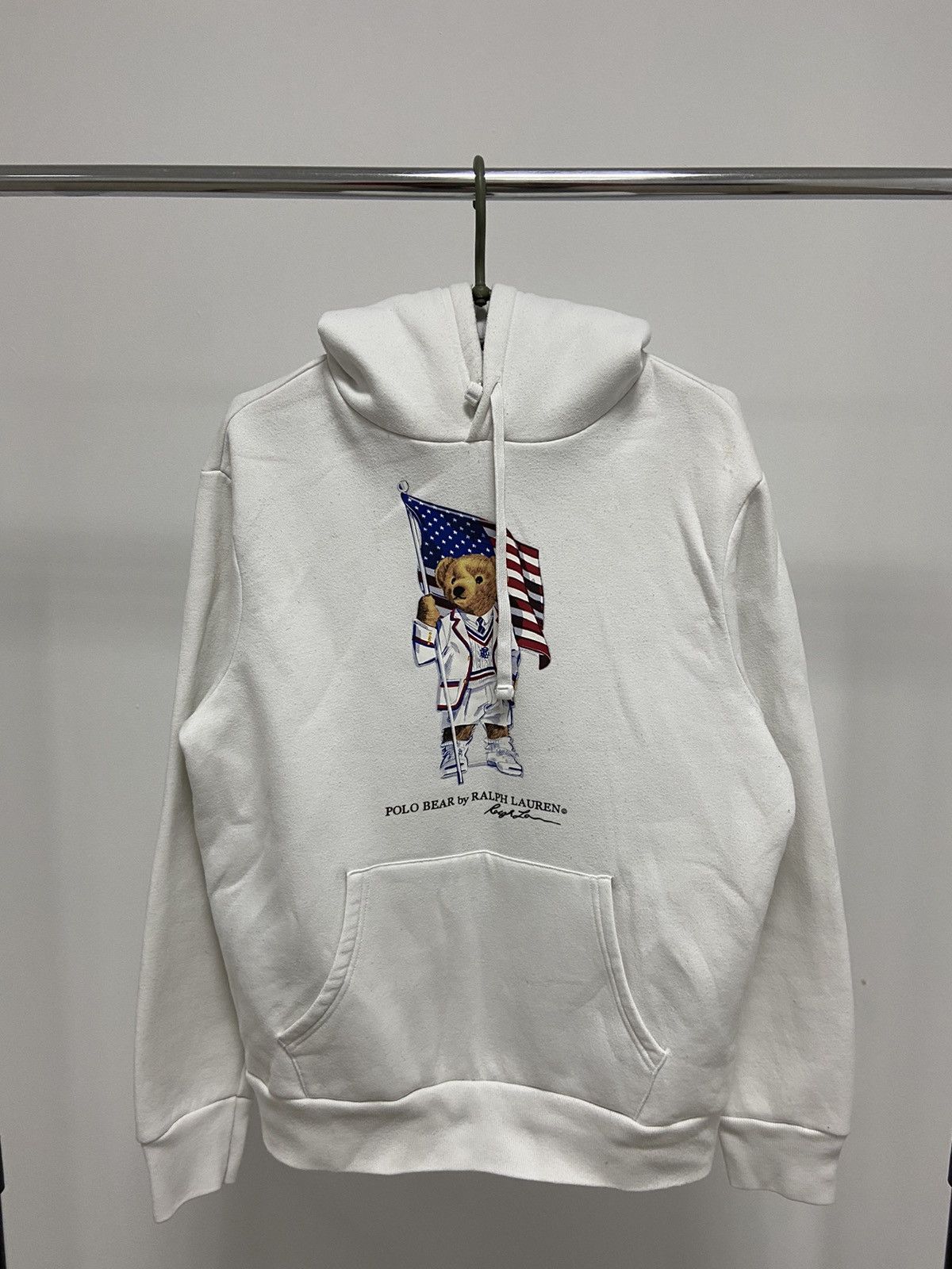 Polo Bear Ralph Lauren USA Flag Big Logo Print Vintage 🐻