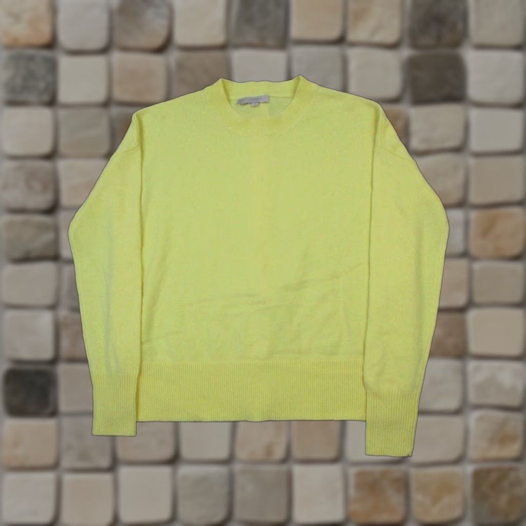 Vintage Hobbs Womens XS Yellow Merino Wool Blend Knit Crew Neck Pullover Sweater - Casual, Long Sleeve, Solid Knit Size XS / US 0-2 / IT 36-38 - 1 Thumbnail