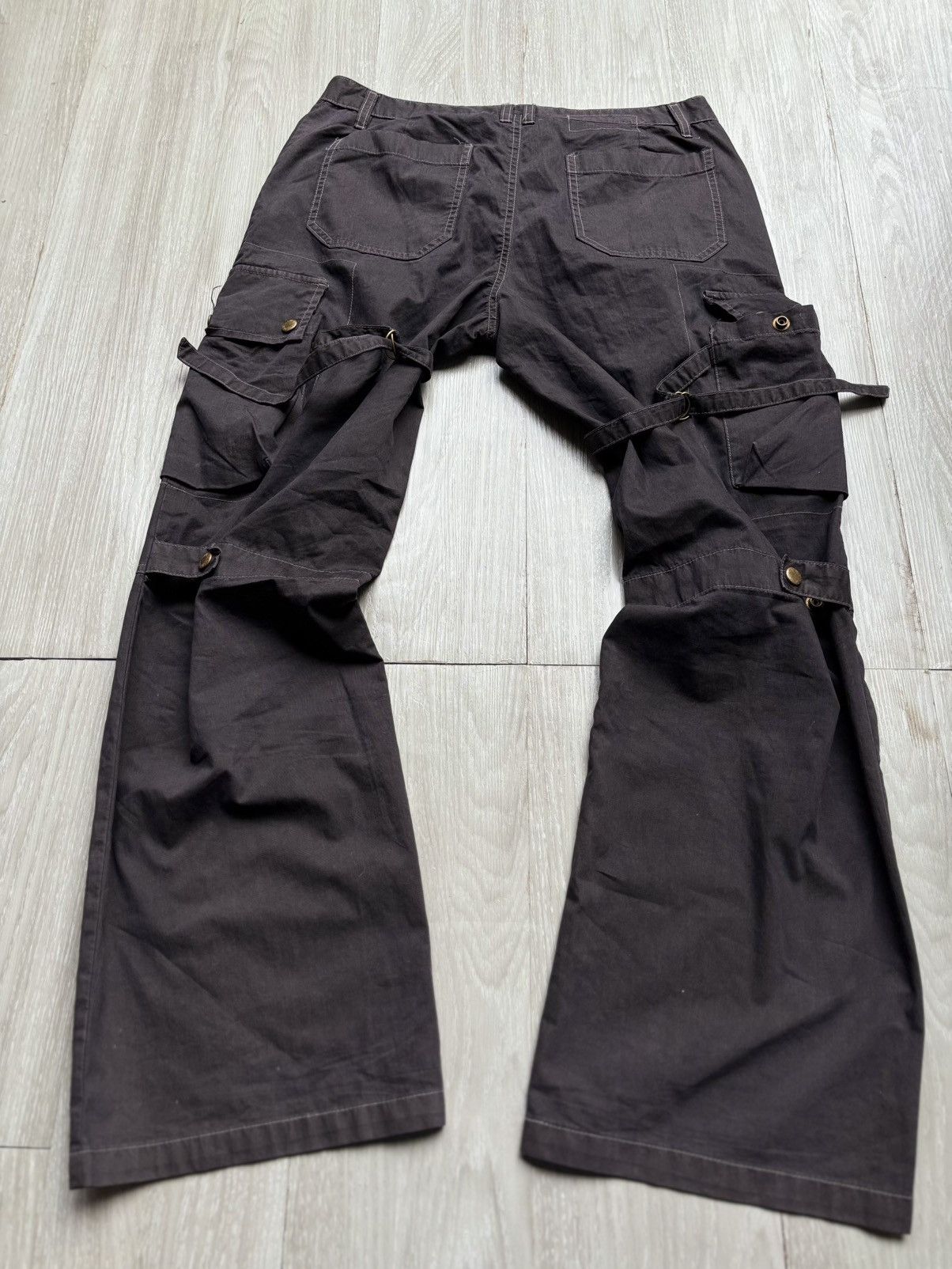 Japanese Brand Sevenj lace up flare cargo pants Size US 29 - 2 Thumbnail