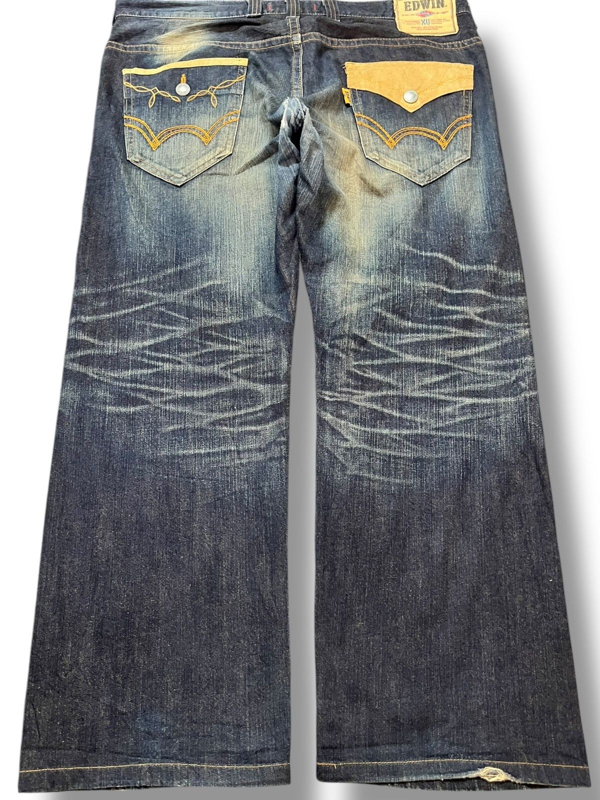 Edwin Vintage Edwin XV Baggy Mudwash Whiskers Denim Size US 42 / EU 58 - 6 Thumbnail