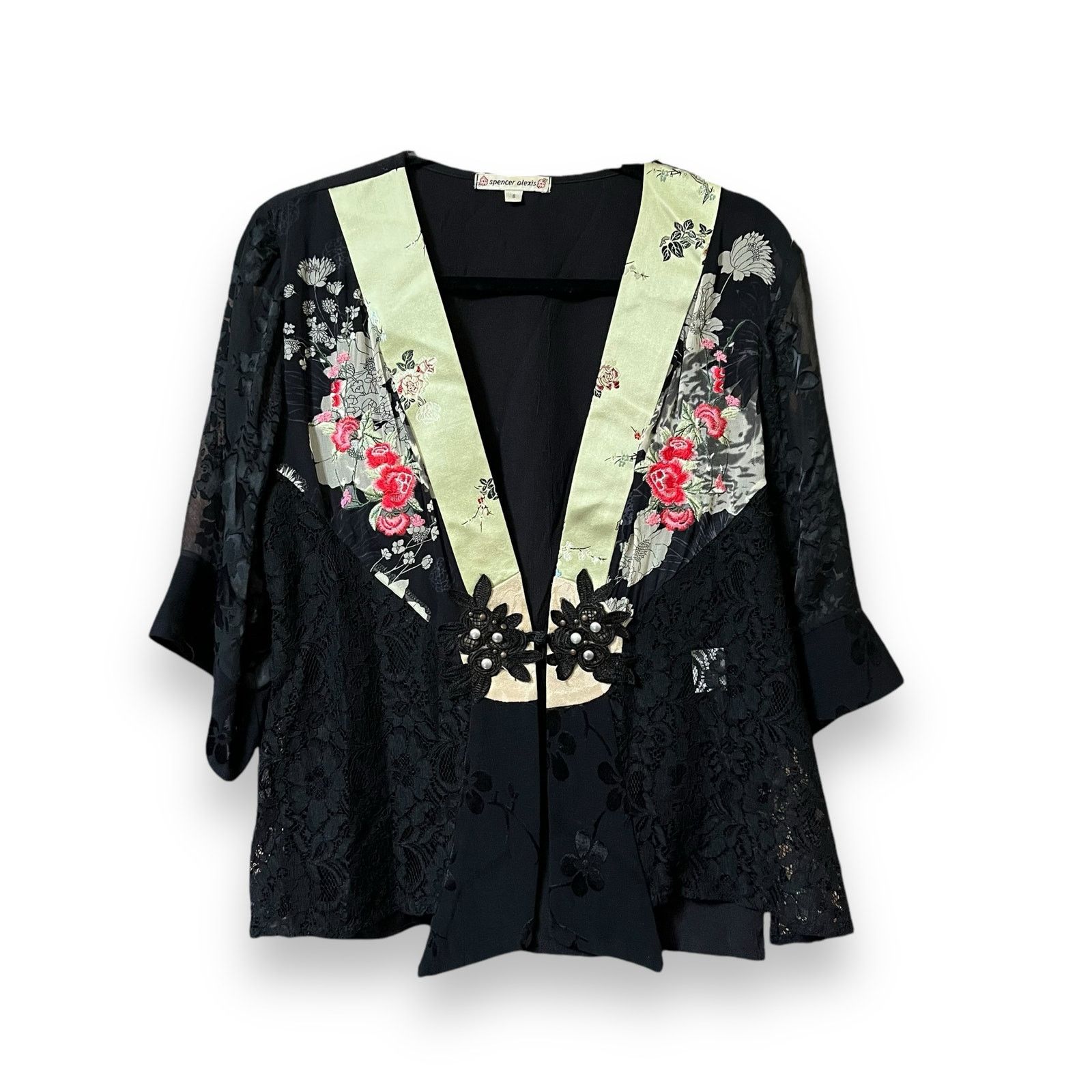 Vintage Spencer Alexis Vintage 90s boho kimono cardigan shrug top Size S / US 4 / IT 40 - 9 Thumbnail