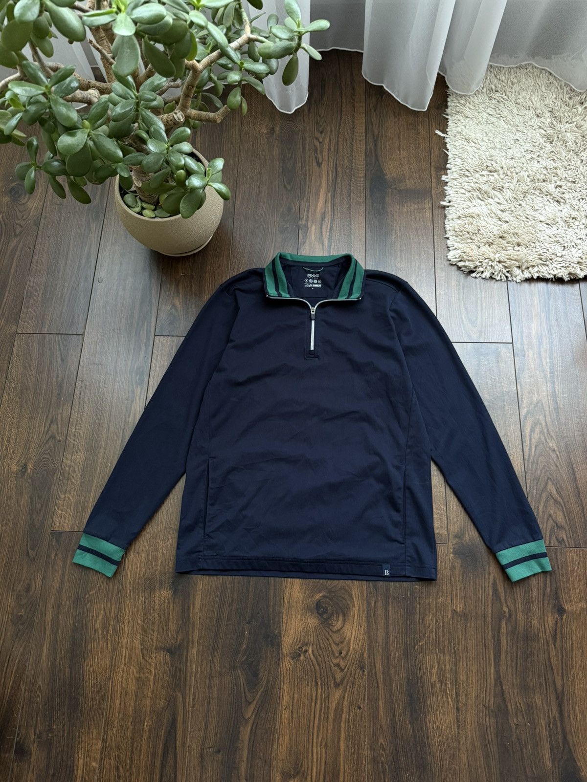 Boggi BOGGI Milano 1/4 Zip Sport Sweatshirt Technology Navy Size M Size US M / EU 48-50 / 2 - 12 Thumbnail