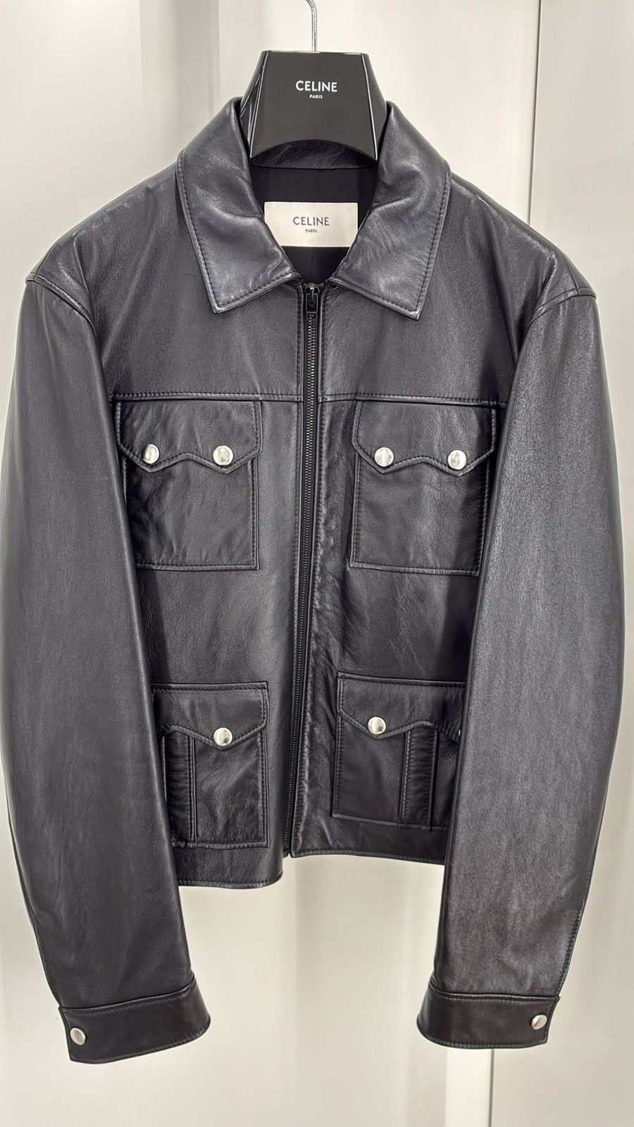 Celine Celine Leather Jacket in Medium Size US M / EU 48-50 / 2 - 2 Thumbnail