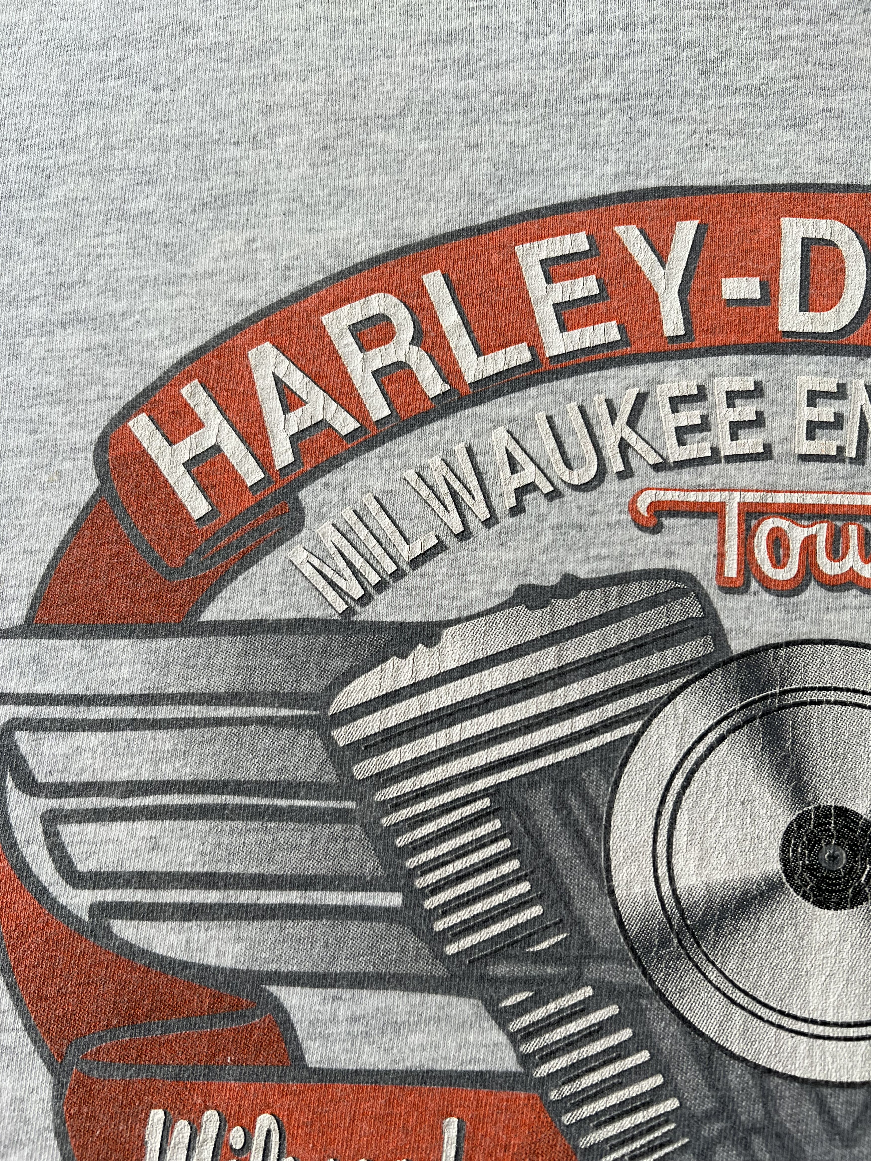 Harley Davidson Vintage 1994 Harley Davidson Engine Motor Gray T-shirt Size US L / EU 52-54 / 3 - 4 Thumbnail