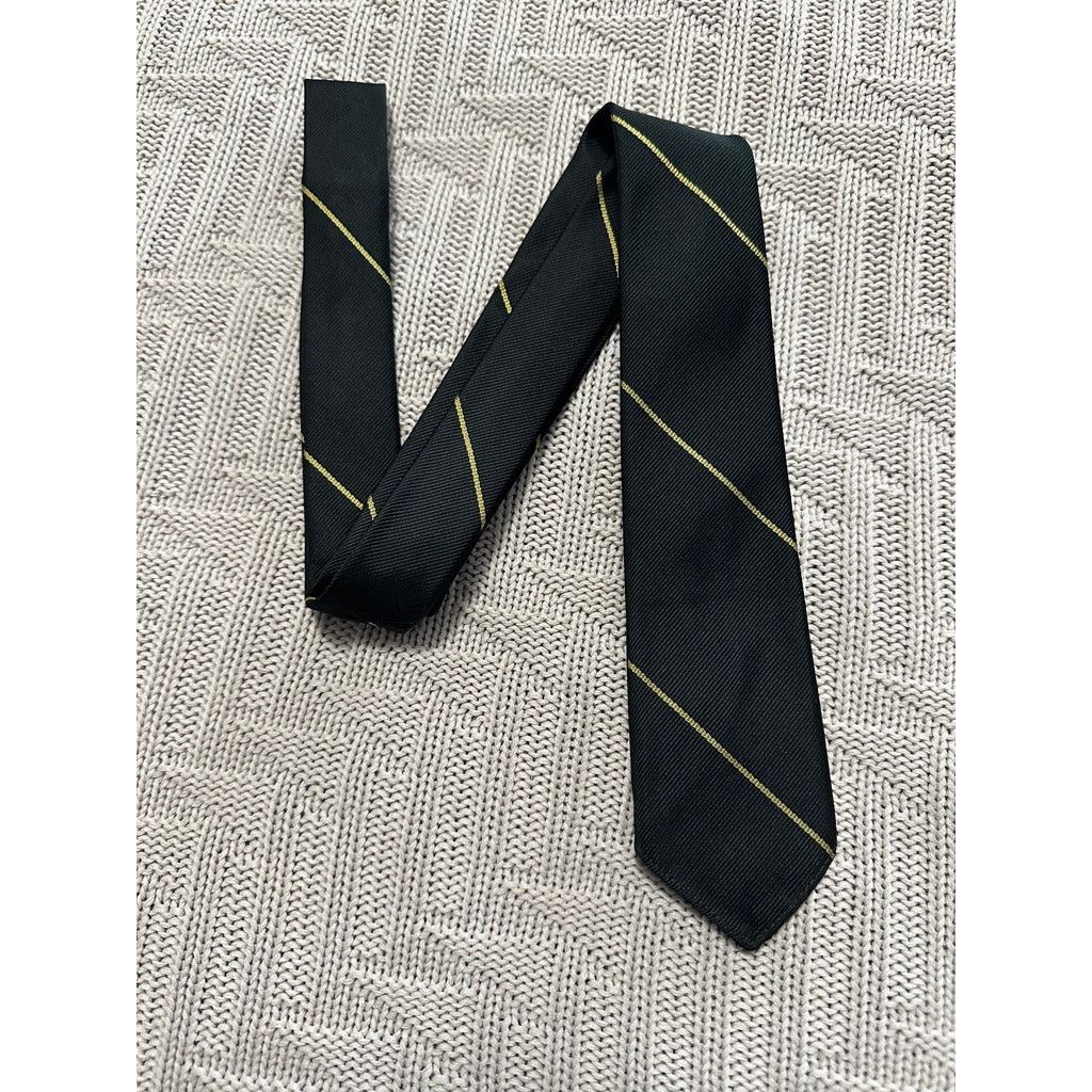 Vintage Vintage Ohrbach's black gold stripe silk skinny tie Size ONE SIZE - 1 Thumbnail