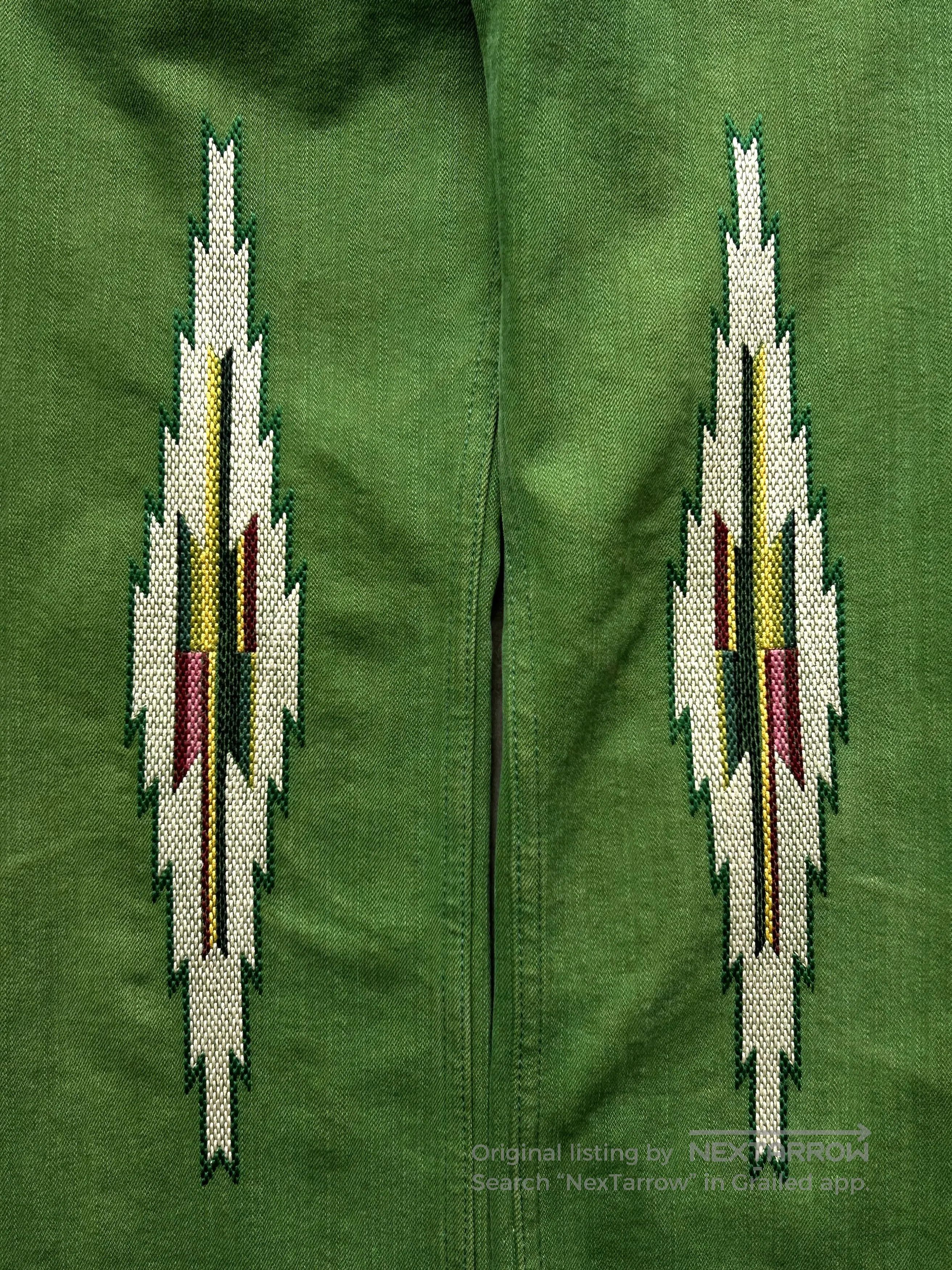 Number (N)ine green embroidered denim pants by number(n)ine. Size US 32 / EU 48 - 6 Thumbnail