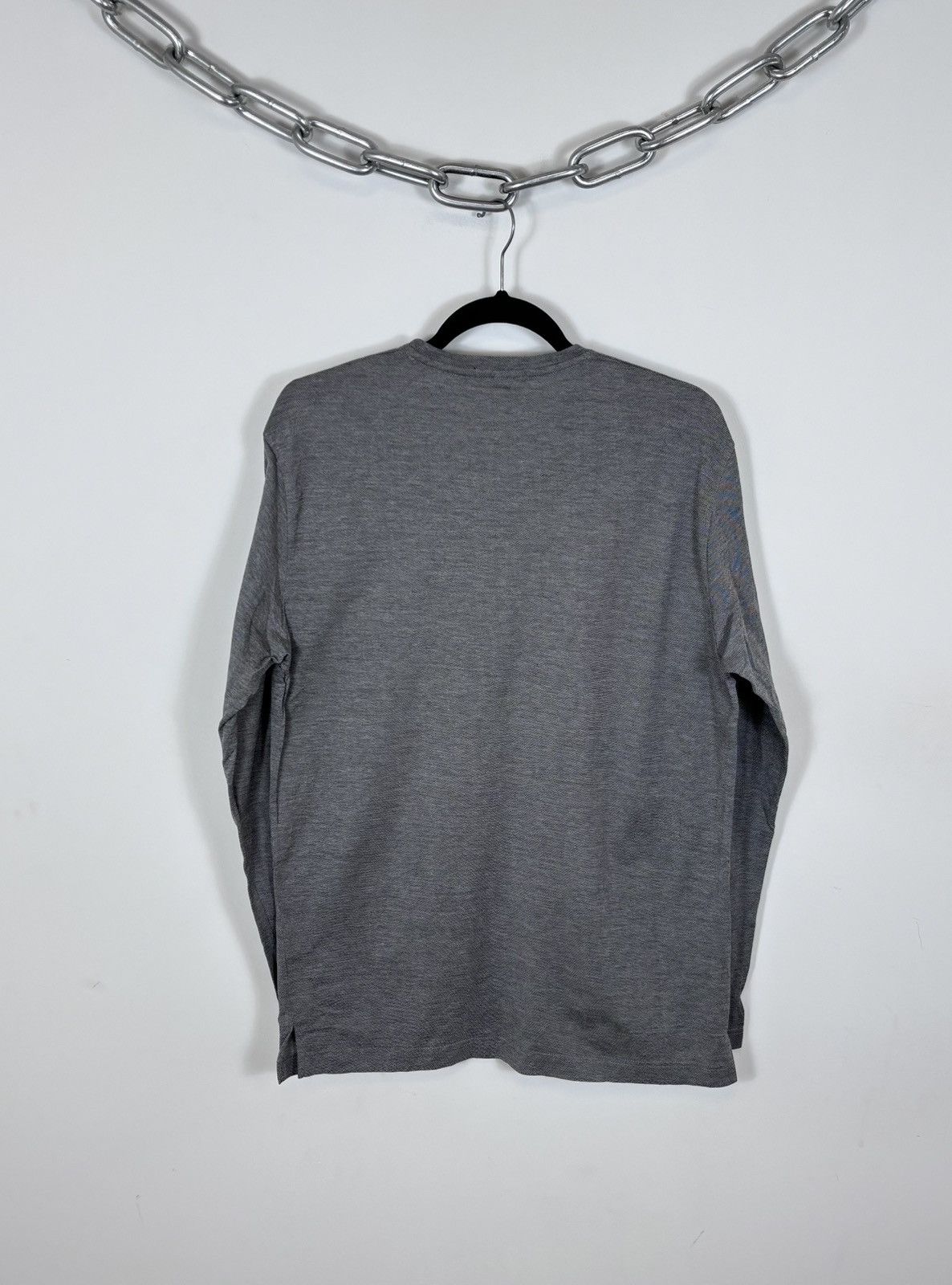 Corneliani Corneliani Men’s Pique Texture Gray Luxury Long Sleeve Tee Size US L / EU 52-54 / 3 - 11 Thumbnail