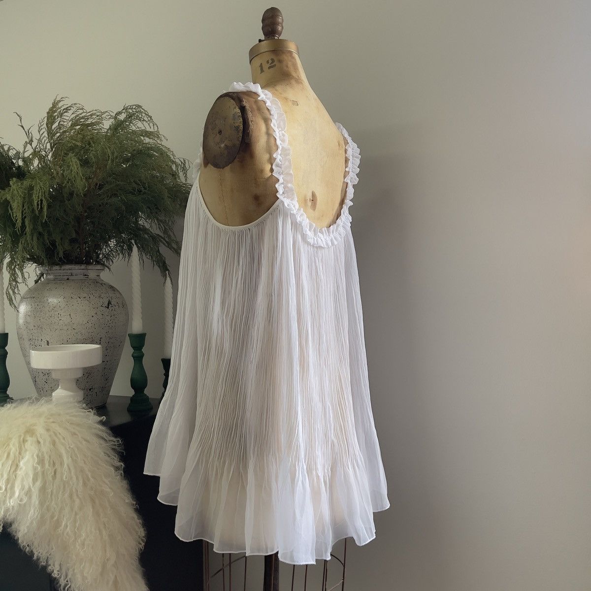 Victoria's Secret Victoria’s Secret White Chiffon Mini Slip Dress (L–XL) Size XL / US 12-14 / IT 48-50 - 18 Thumbnail