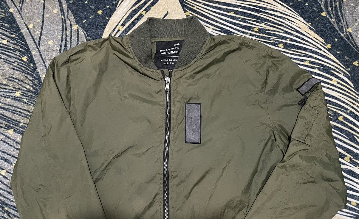Vintage Vintage Bomber Jacket Khaki Green Urban Crew With Litmus Size US L / EU 52-54 / 3 - 5 Thumbnail