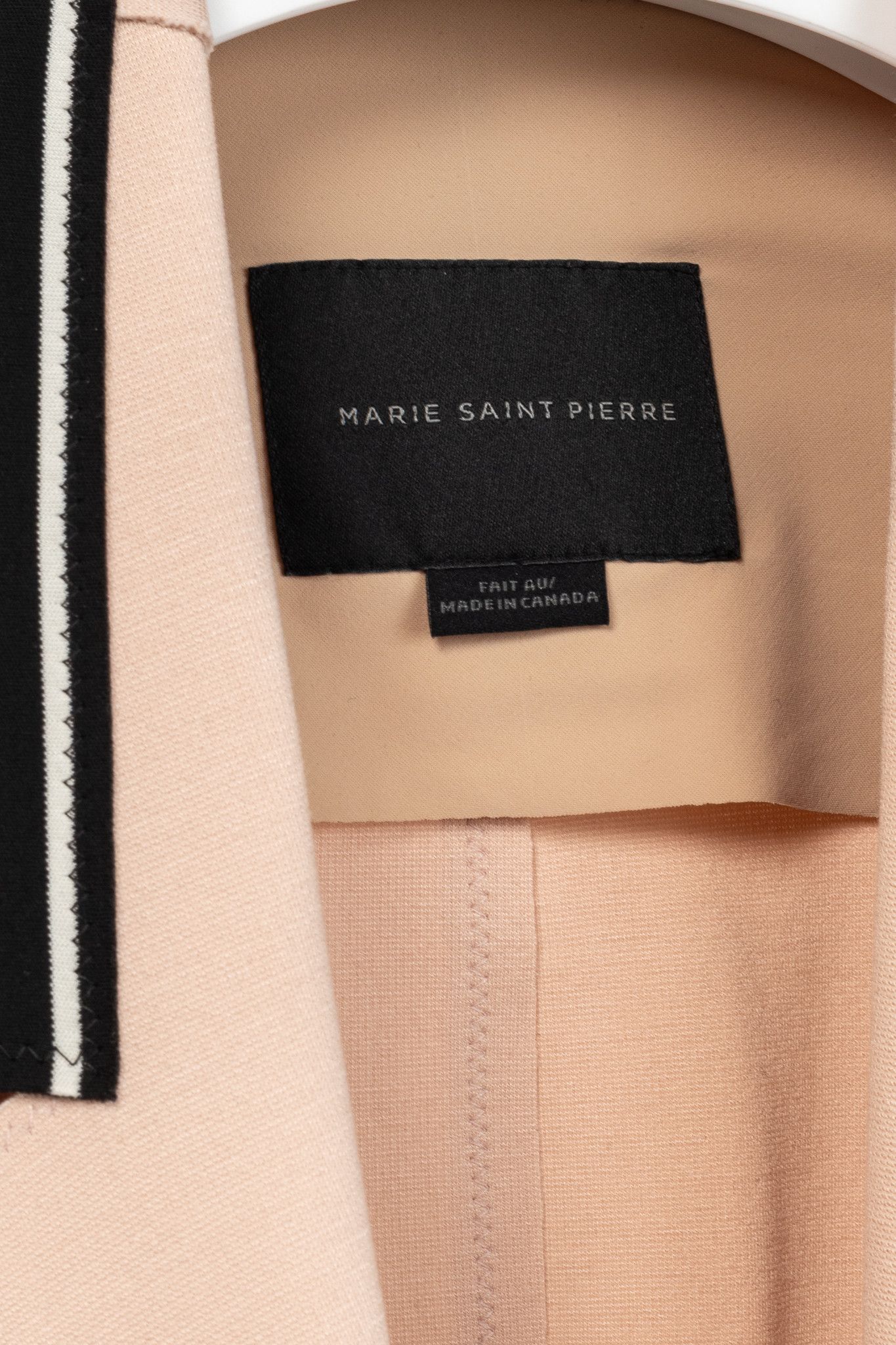 Marie Saint Pierre Marie Saint Pierre Peach Double-Jersey Stripe-Trim Blazer Size L / US 10 / IT 46 - 4 Thumbnail