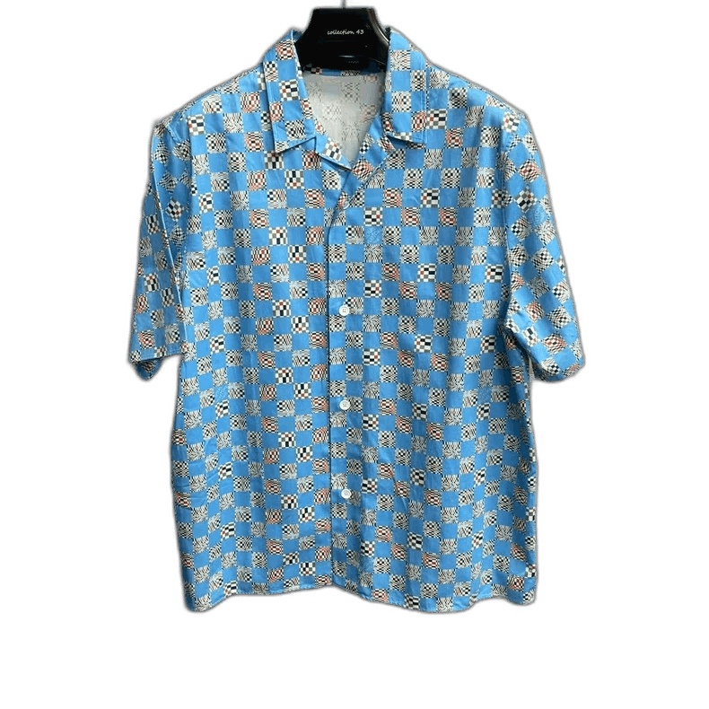 Louis Vuitton Louis Vuitton Blue Checkered Short Sleeve Shirt Size US XL / EU 56 / 4 - 1 Thumbnail