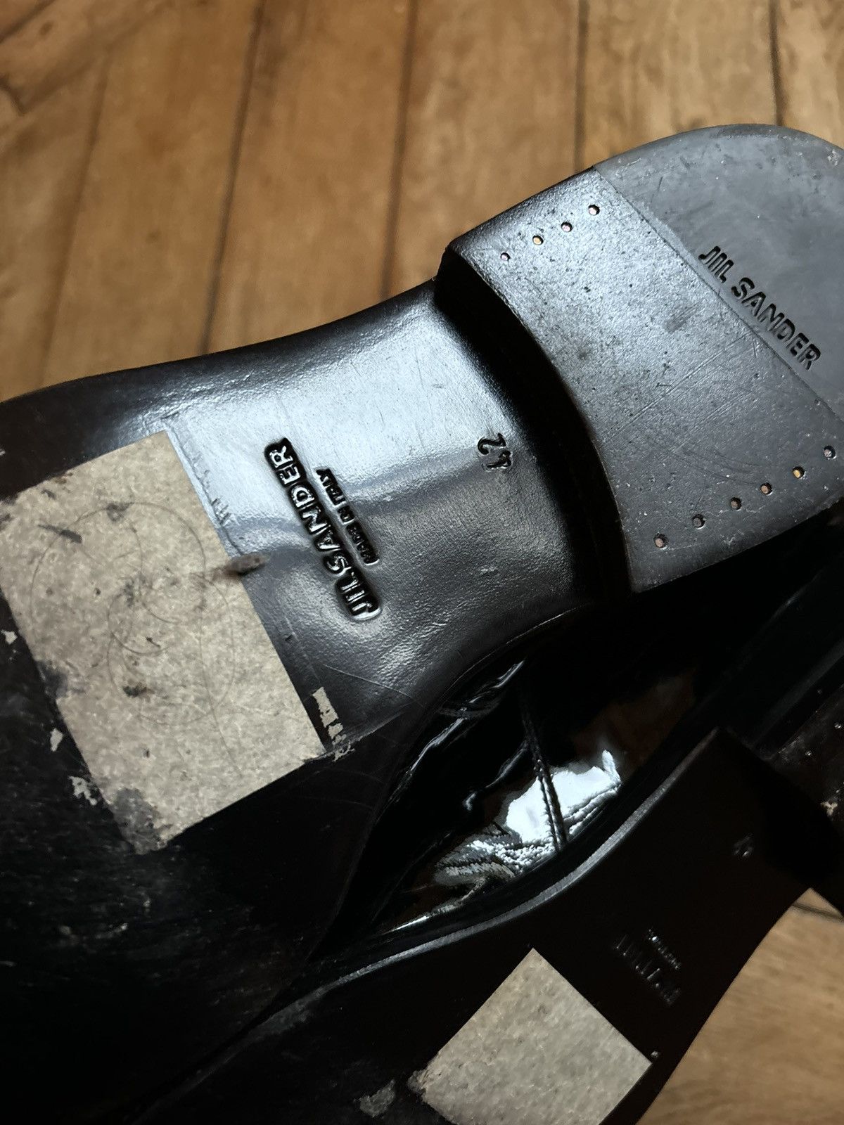 Jil Sander Jil Sander Patent Black Leather Derby Shoes Size US 9 / EU 42 - 9 Thumbnail