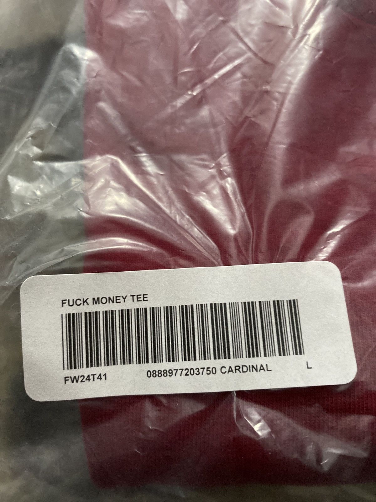Supreme Supreme Fuck Money Tee Cardinal Size US L / EU 52-54 / 3 - 3 Thumbnail